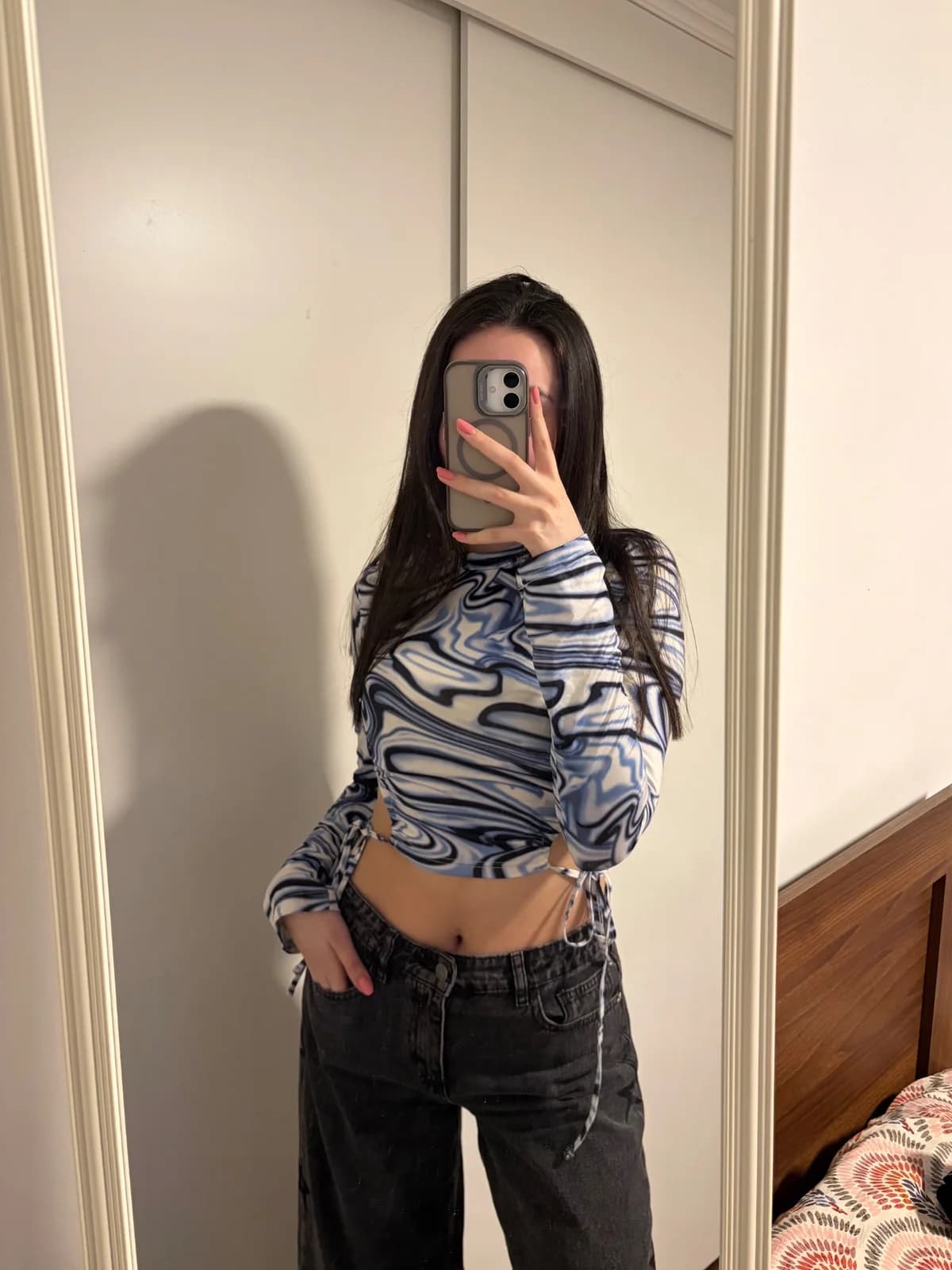 Usado por María José Osorio, Top diseño azul, talla S