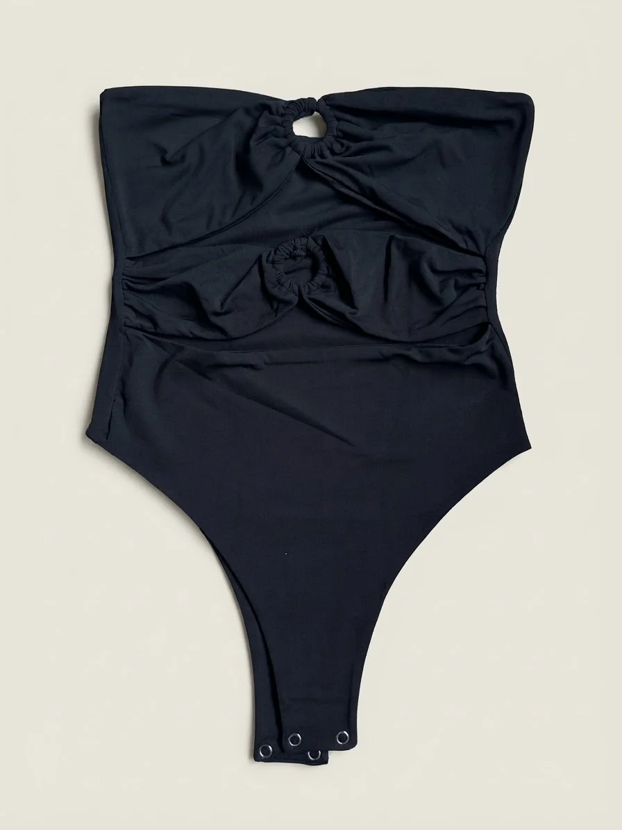 Usado por Closet de Sofía , Body Negro Siete Mares, talla S