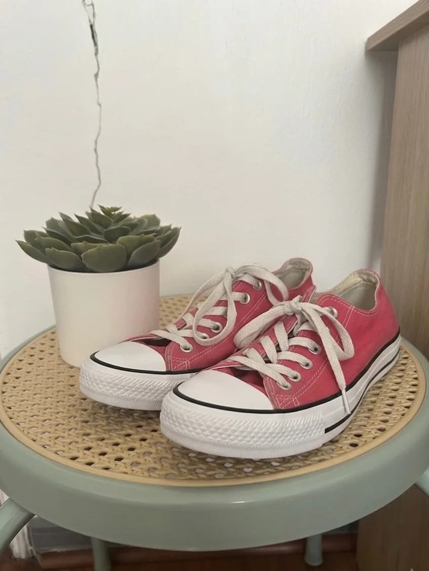 Usado por Elisa Camilo, Zapatillas Converse All Star Rosadas, talla 39