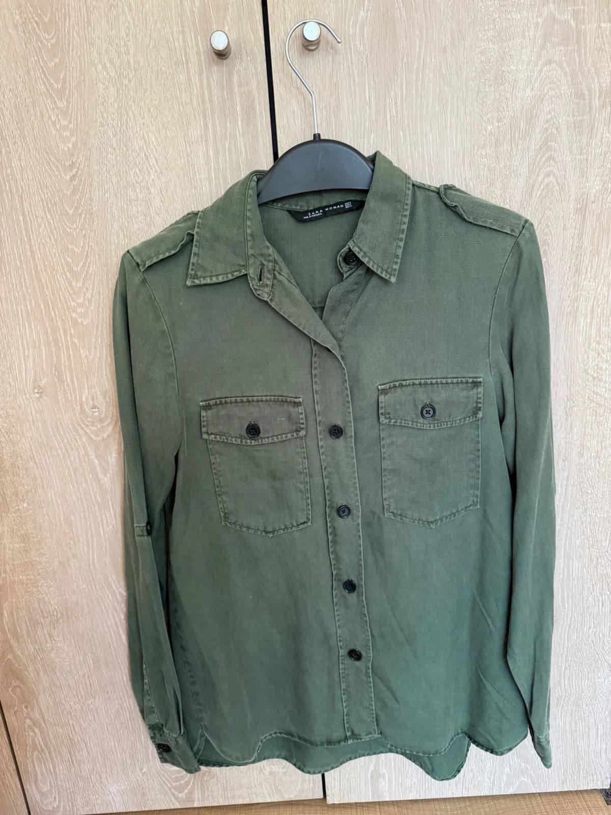 Camisa Zara verde militar — foto 1
