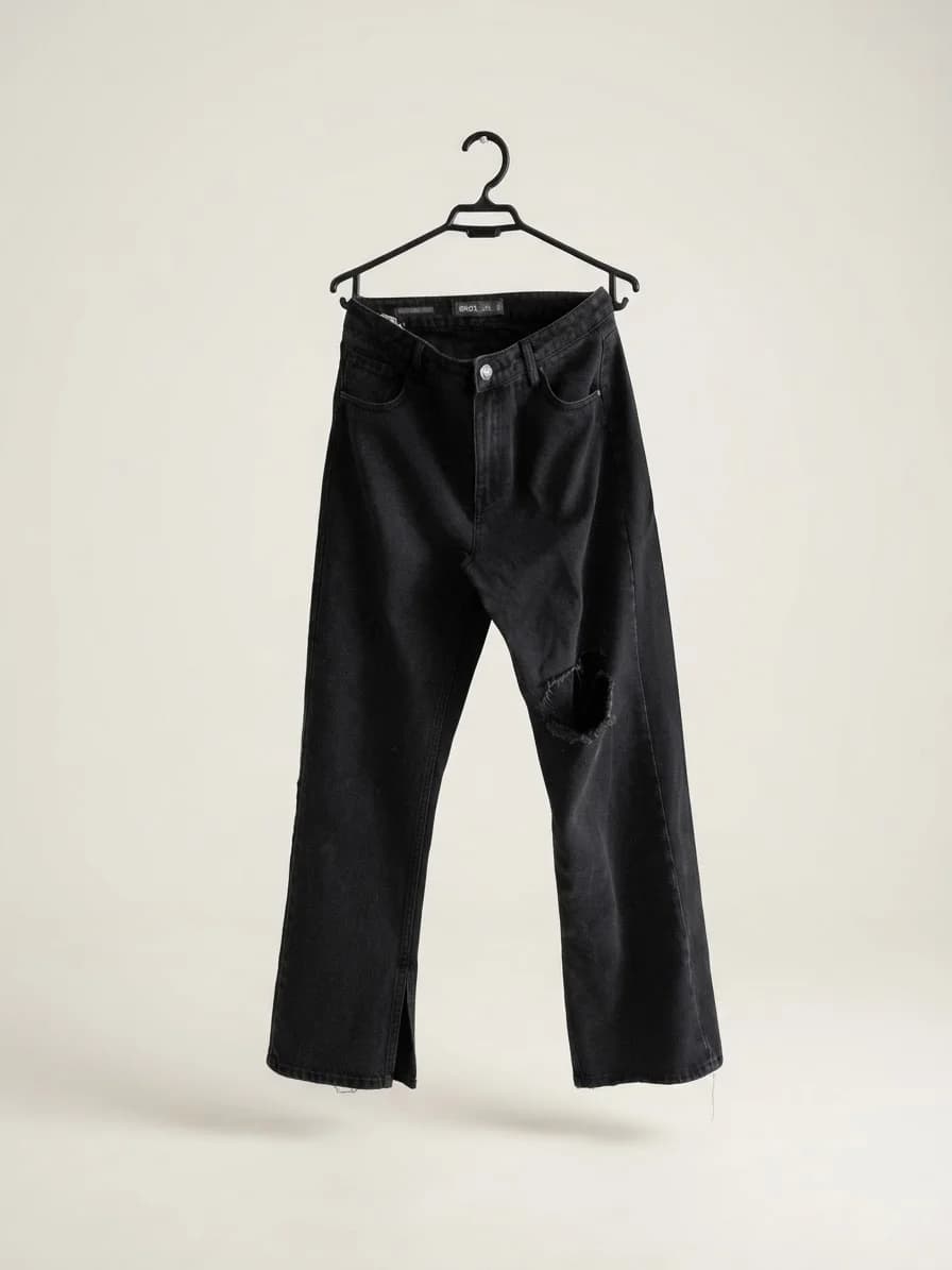 Usado por maida drop , jeans wide leg con abertura en los tobillos , talla 40
