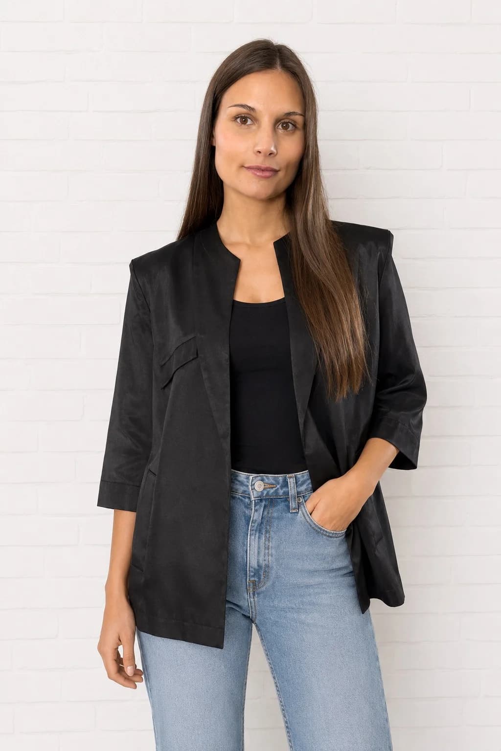 Blazer tipo 3/4 negro — foto 1