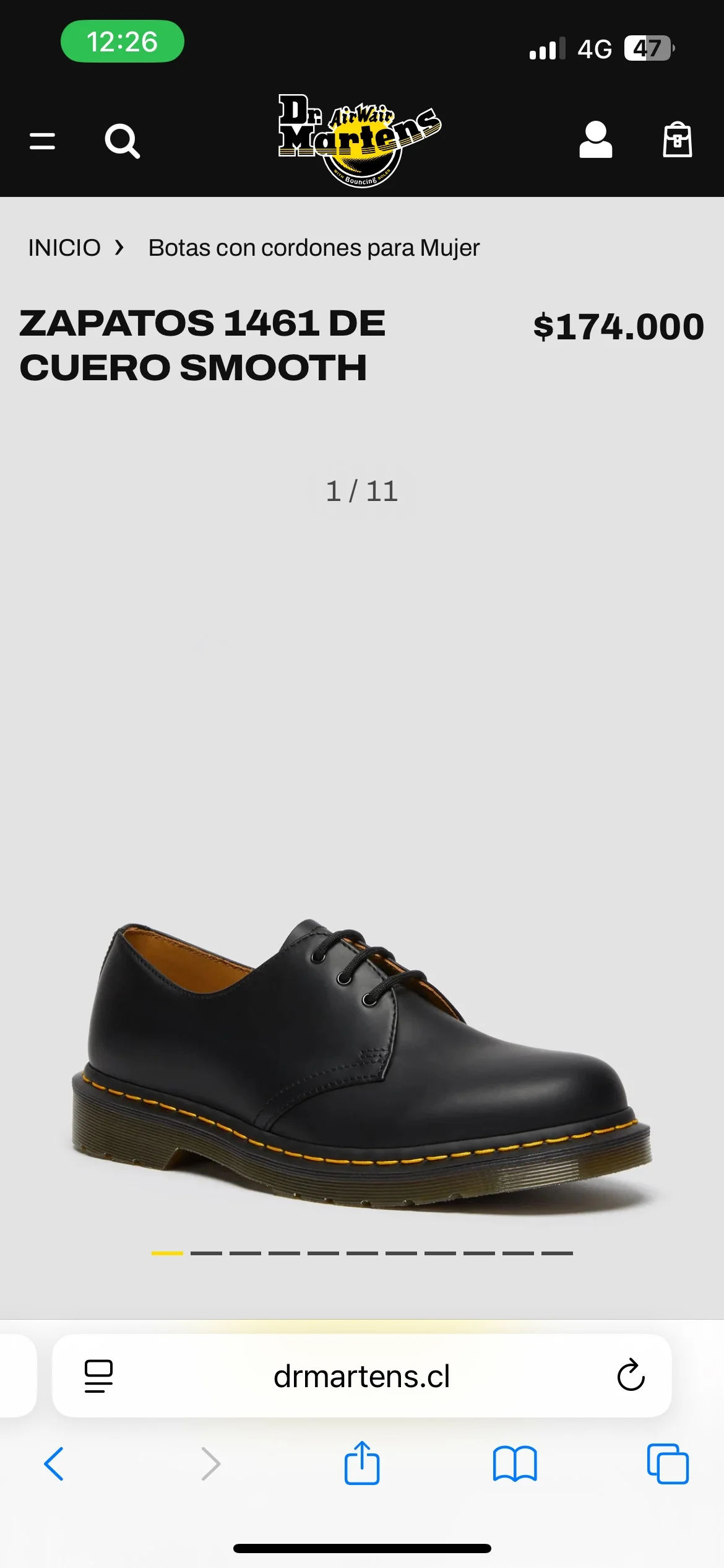Usado por Javiera Serman, Dr Martens 1461, talla 38 EU, 7US