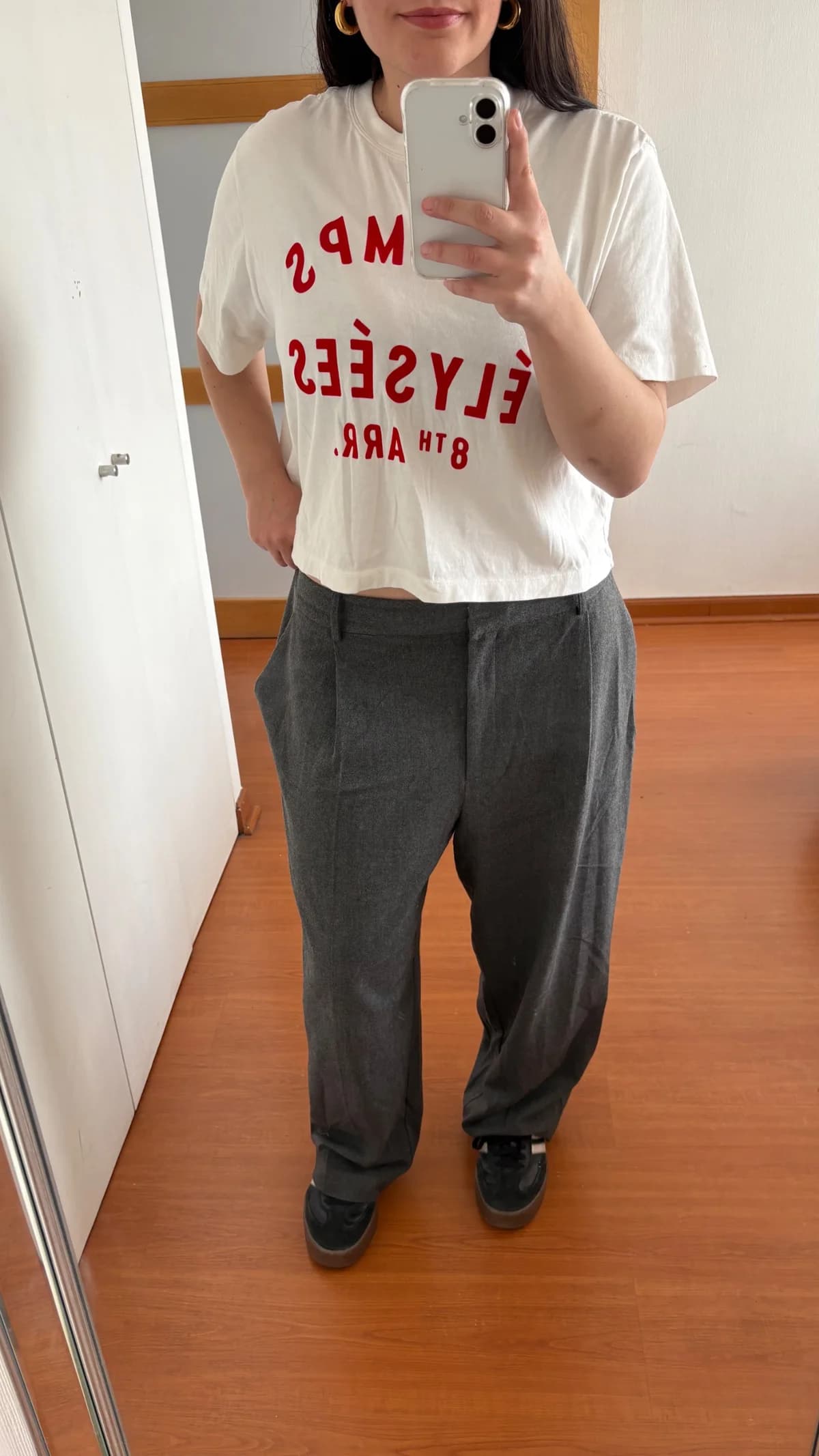 Usado por Isidora Baxter, Pantalón Sastrero Gris Tela Gruesa, talla XXL