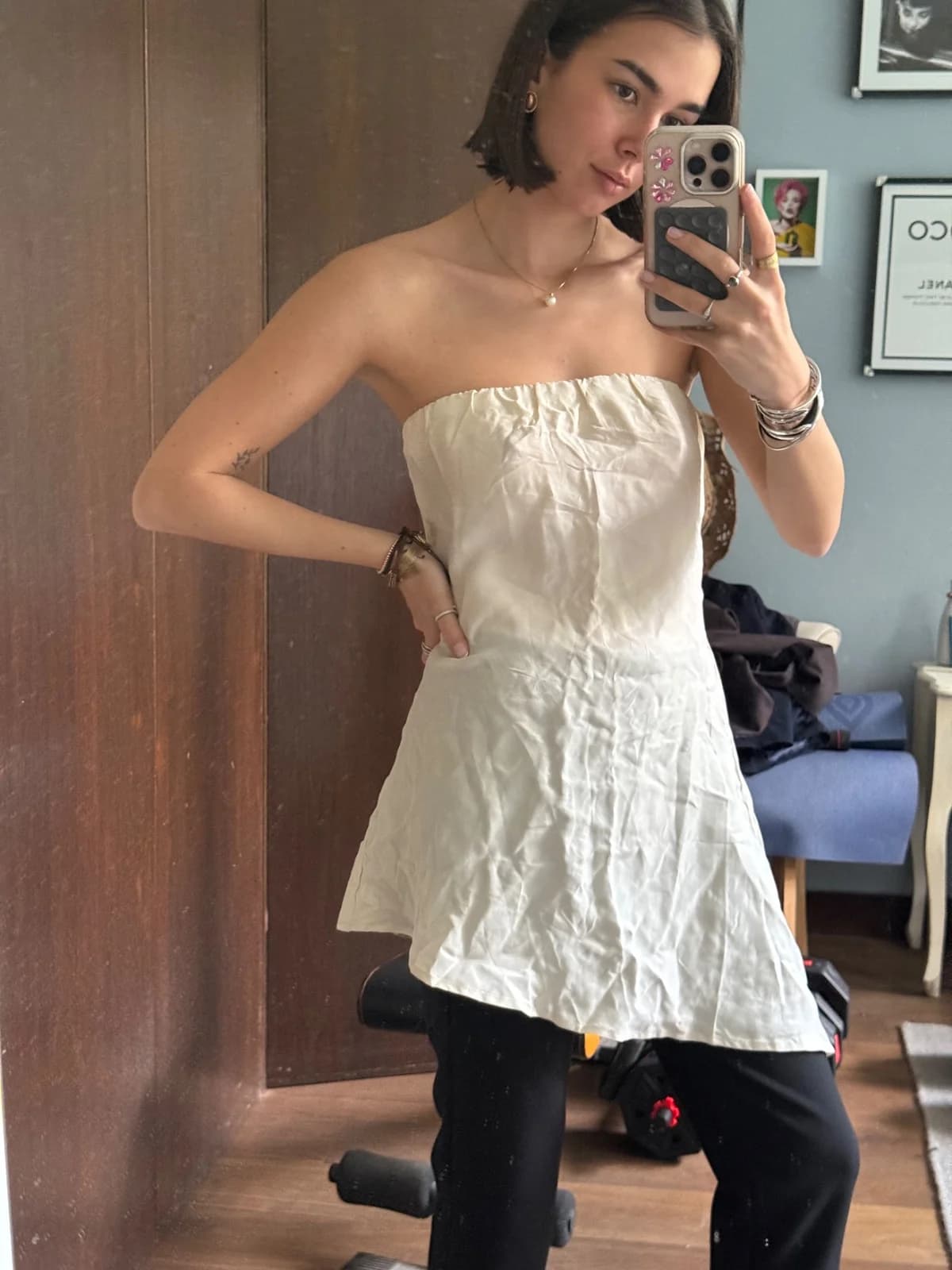 Polera blanca larga — foto 1