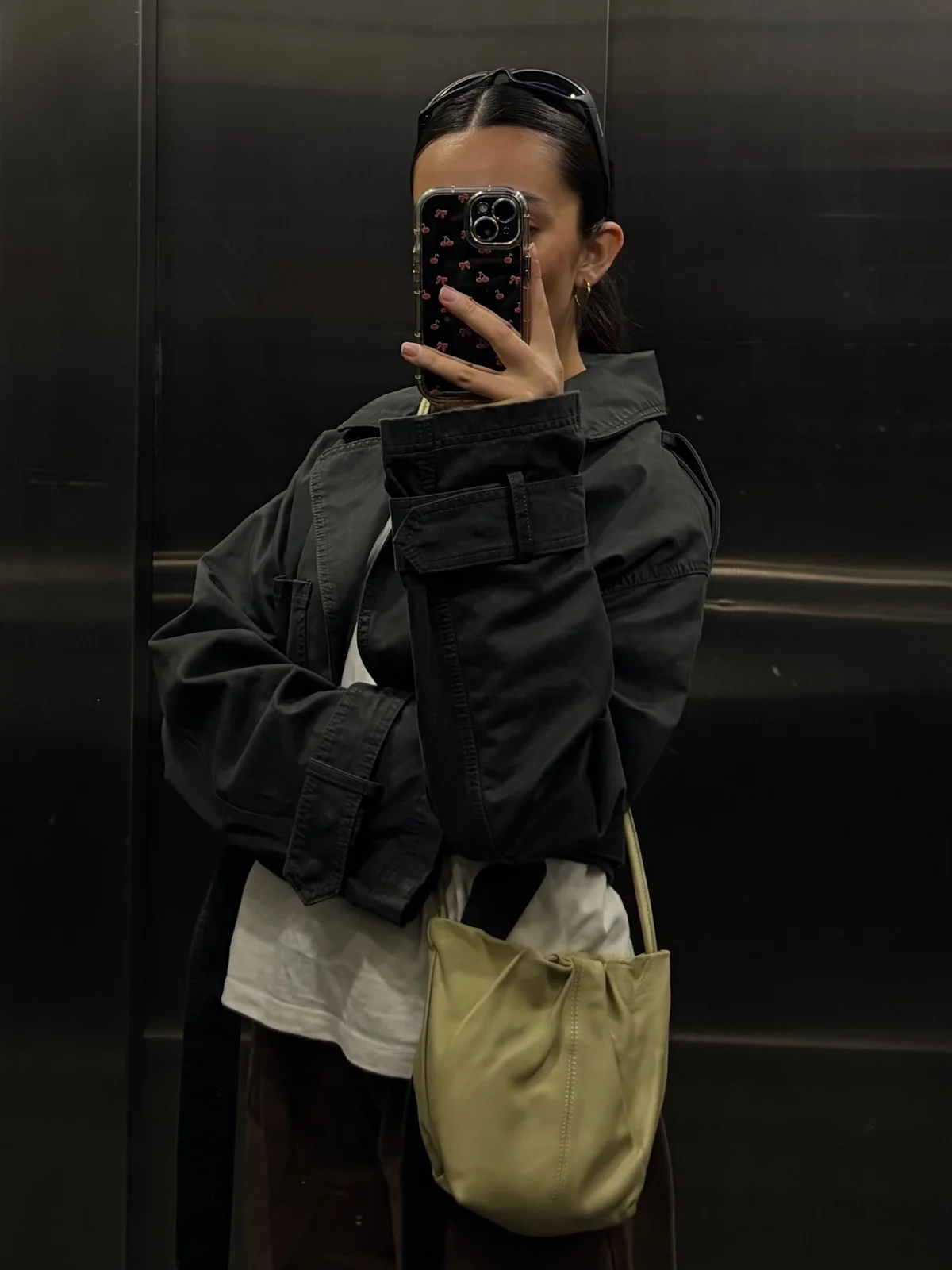 Usado por Valeria Olguín , Chaqueta cropped, talla M