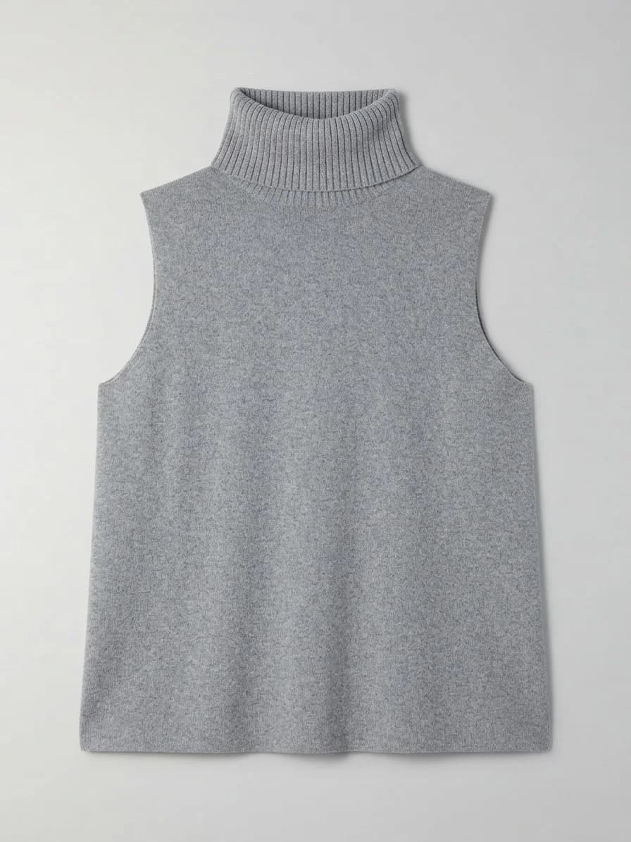 Usado por Maria Descalzi, Sweater cuello alto sin mangas, talla s