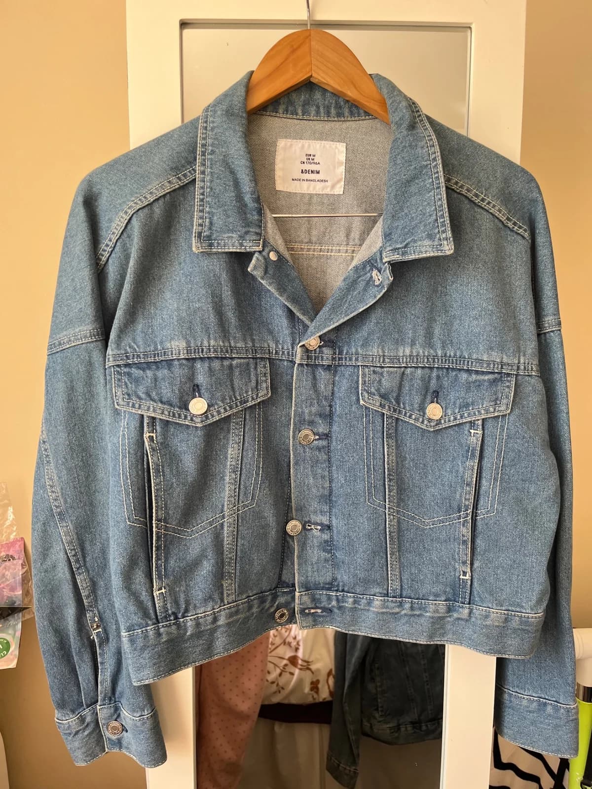 Chaqueta denim H&M oversized azul claro — foto 1