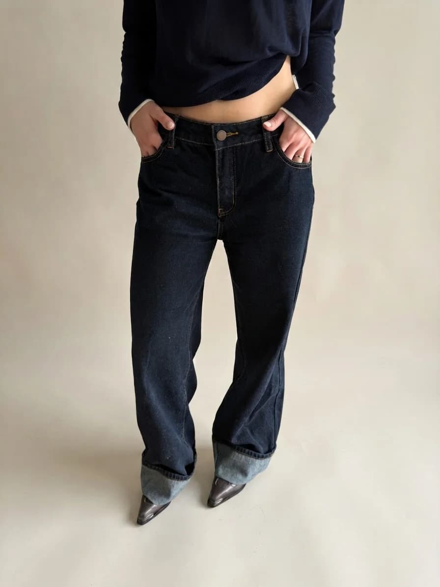 Usado por Rosario croce , Jeans raindoor tiro bajo rectos, talla 38