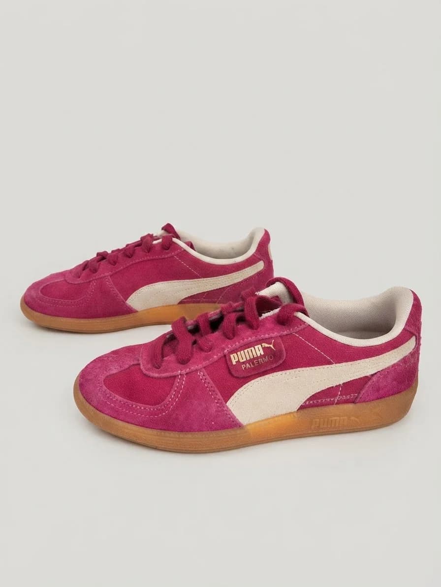 Usado por Rocío Isabel González Salas, Zapatillas Puma Palermo Rosadas, talla 37