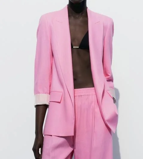 Blazer lino rosado — foto 1