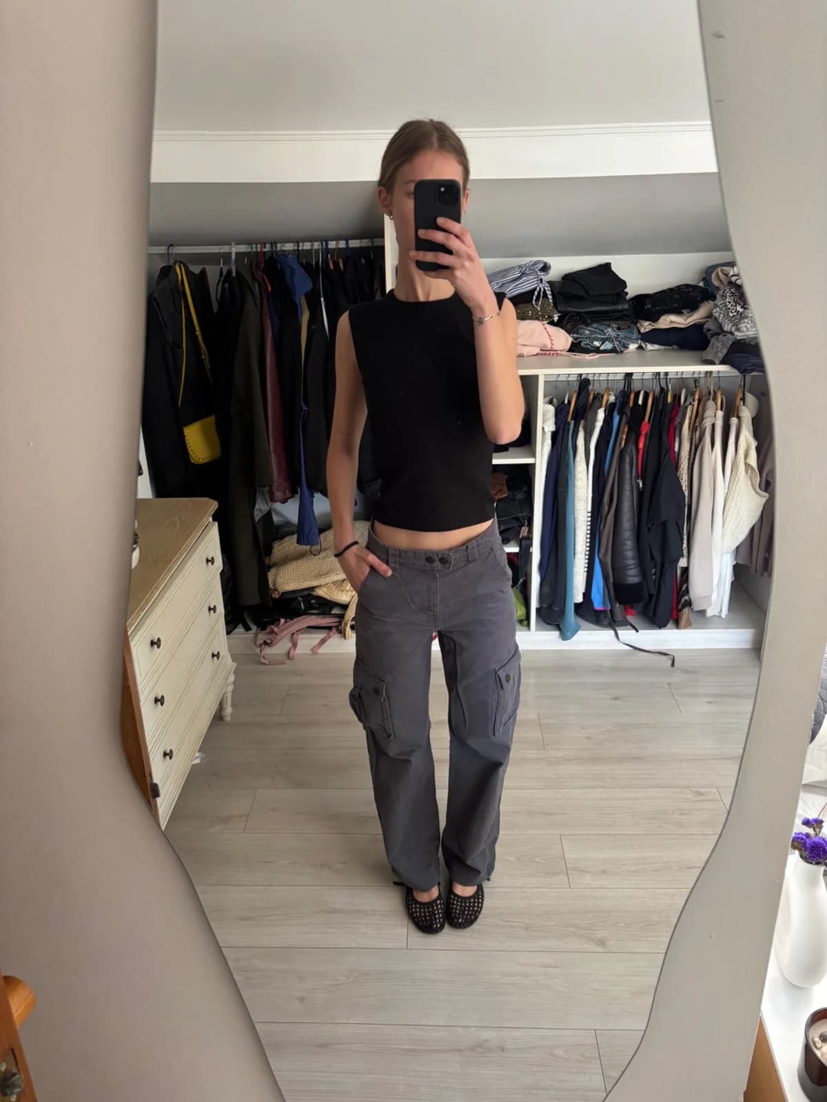 Pantalon cargo gris