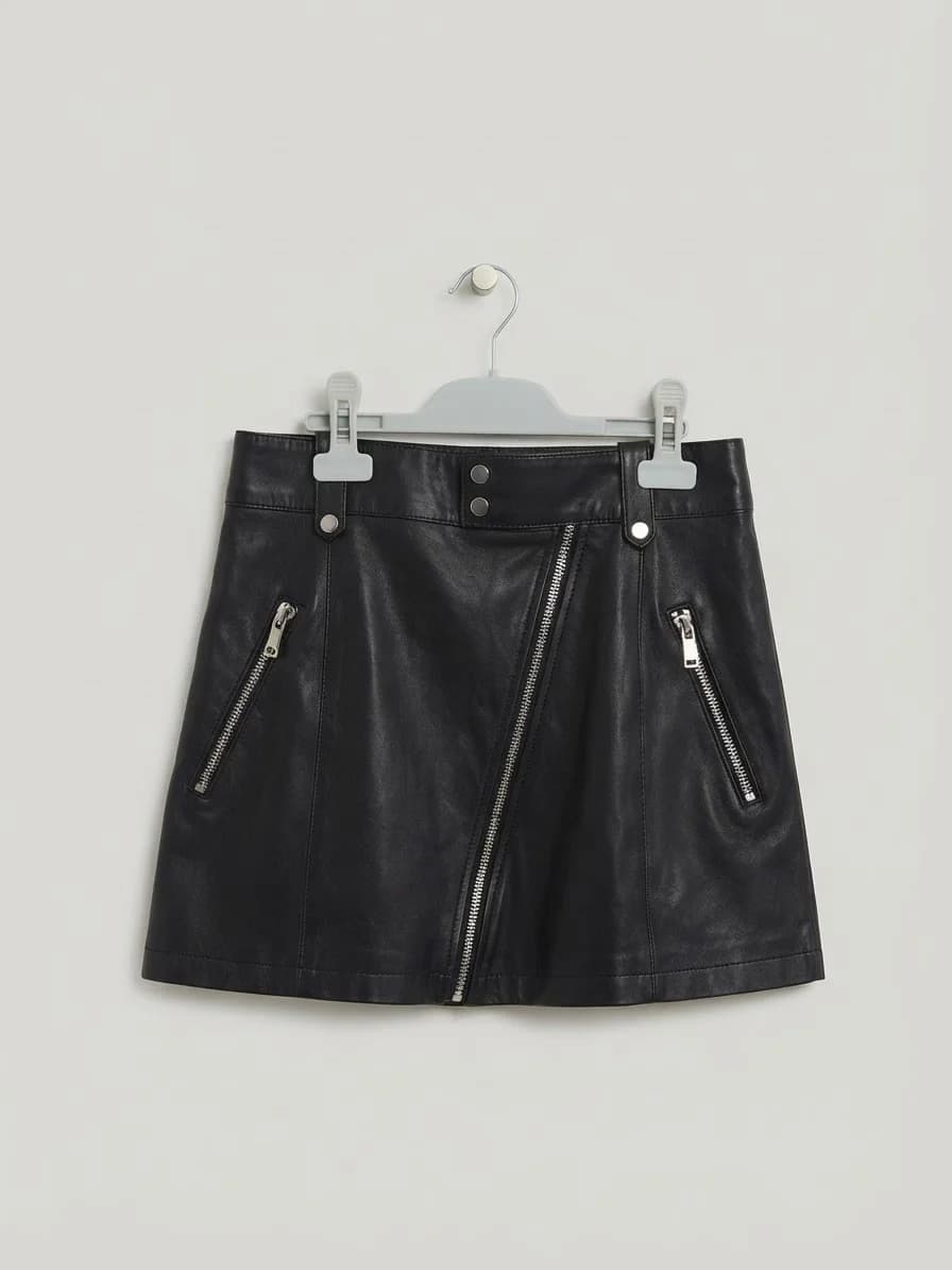 Usado por Amanda Wilson, Falda Ecocuero Zara, talla M