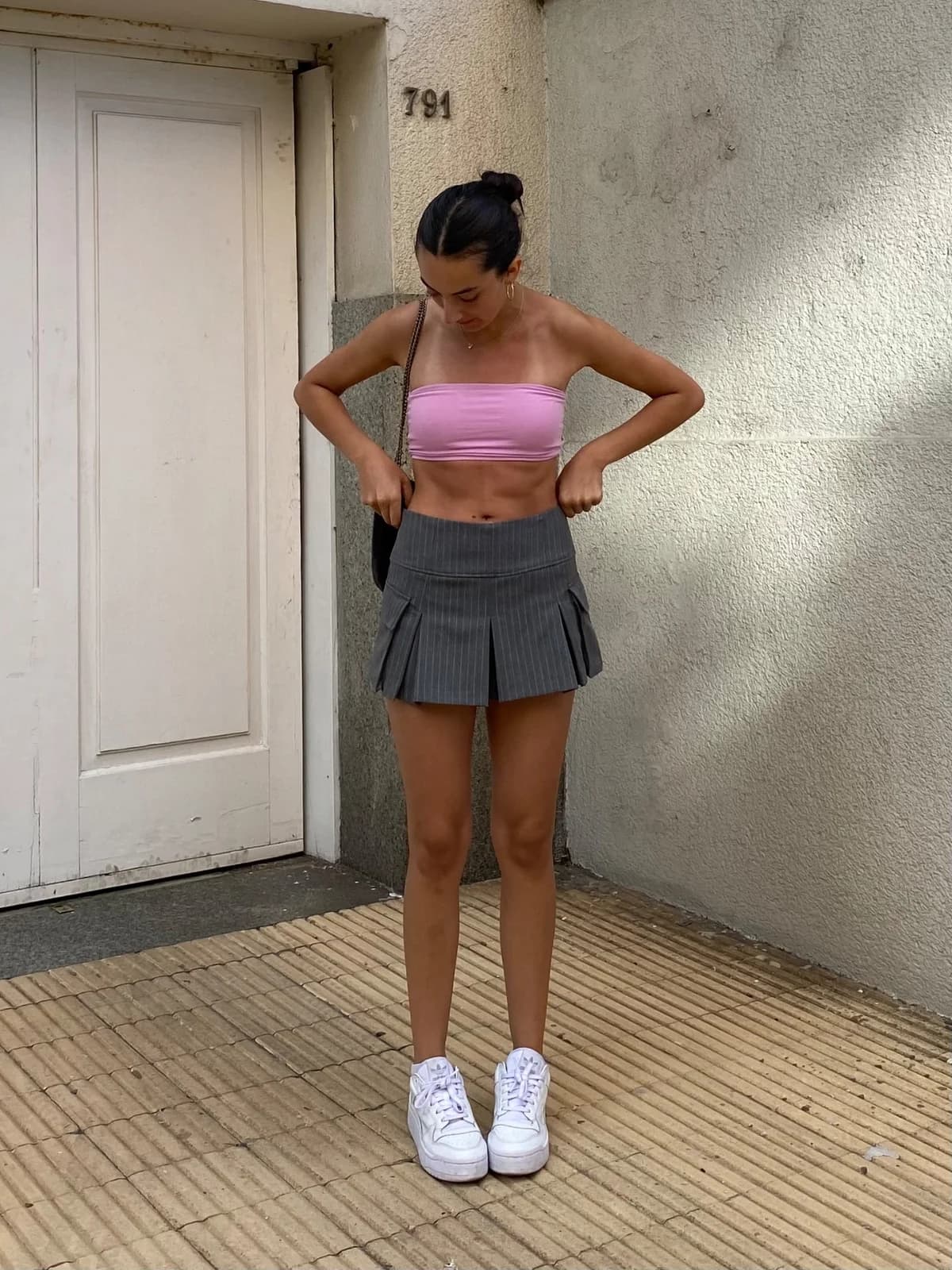 Falda plisada con short