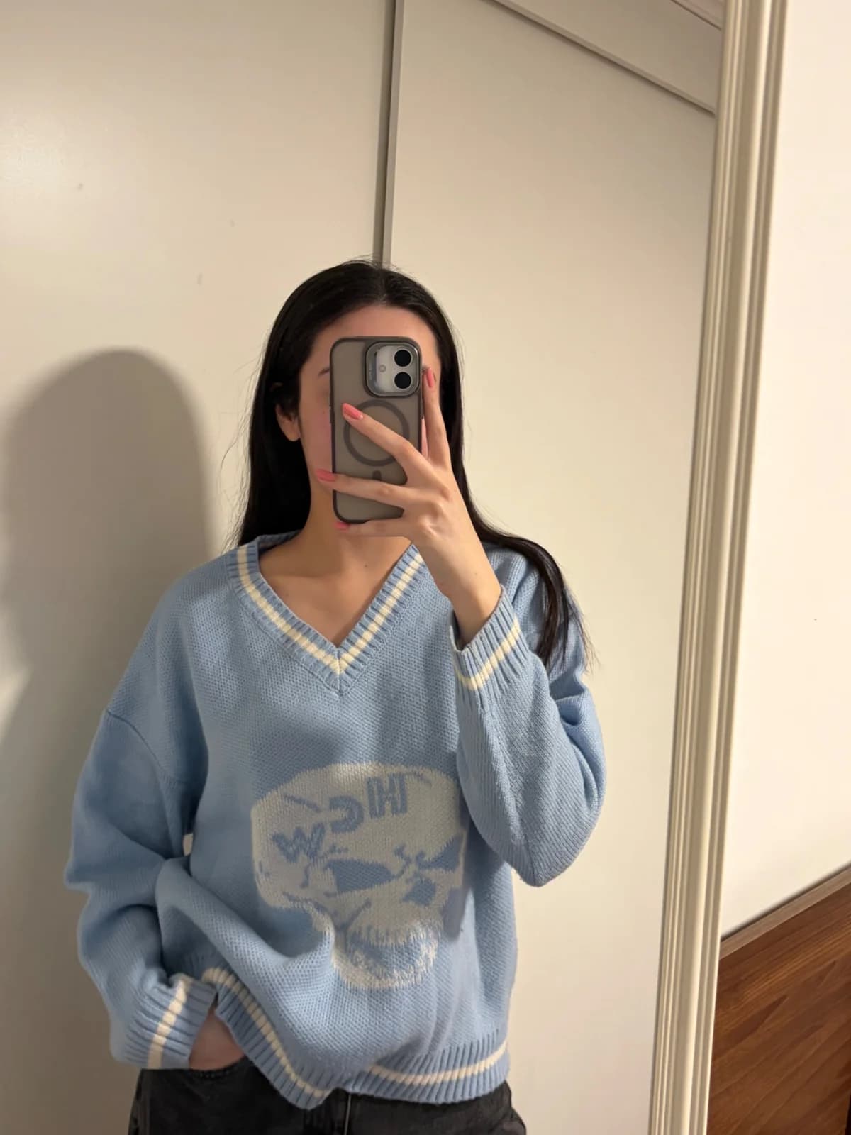 Usado por María José Osorio, Chaleco celeste, talla S