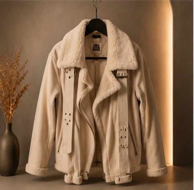 Usado por Darly Salazar prado , Campera blanca peluda , talla M
