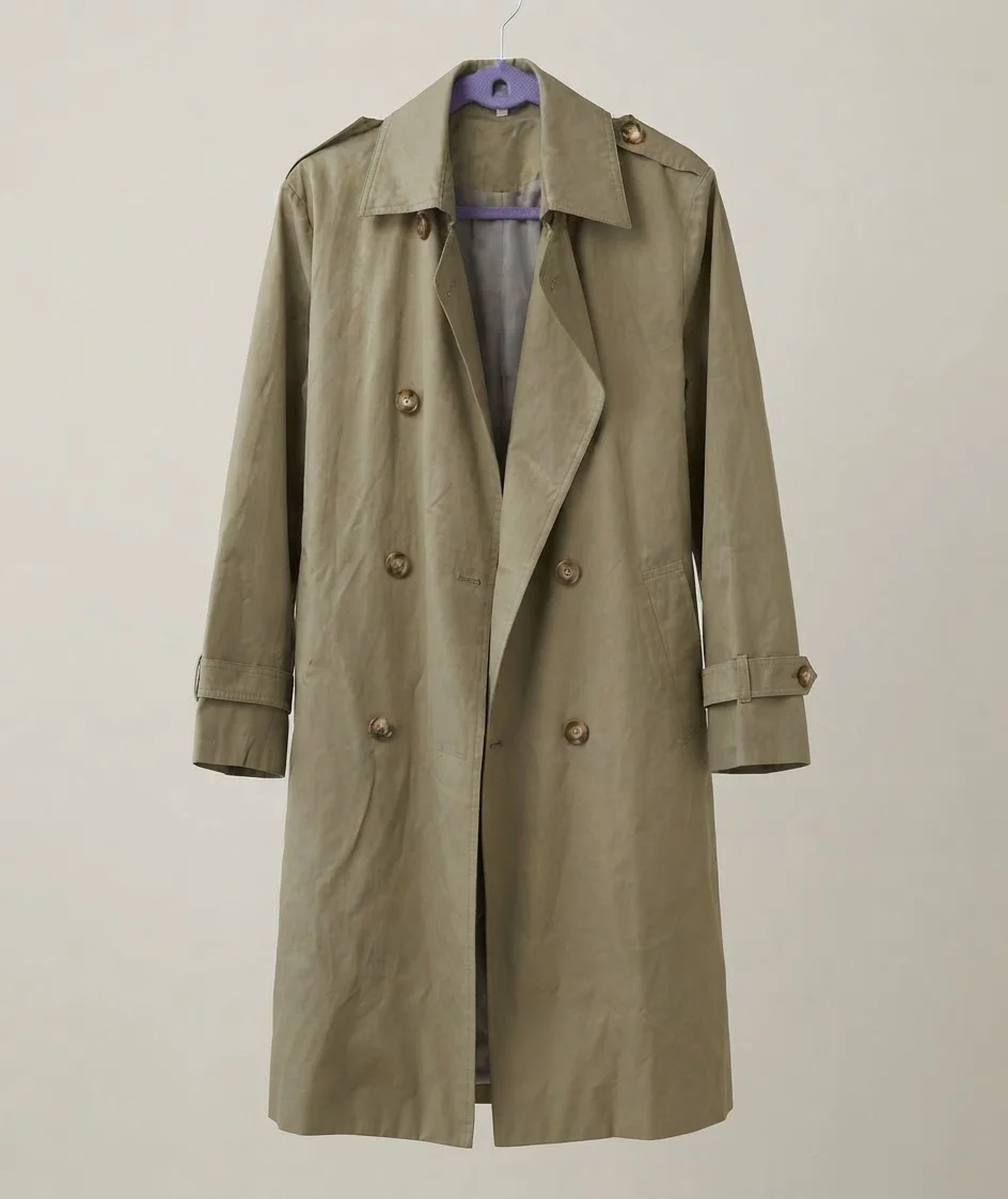 Trench color verde oliva largo — foto 1