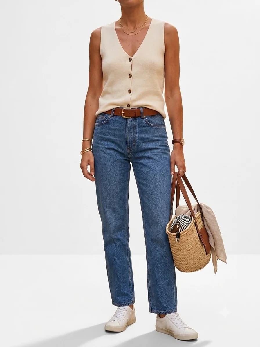 Usado por Camila Briseño, Vest Tejido Basement, talla M