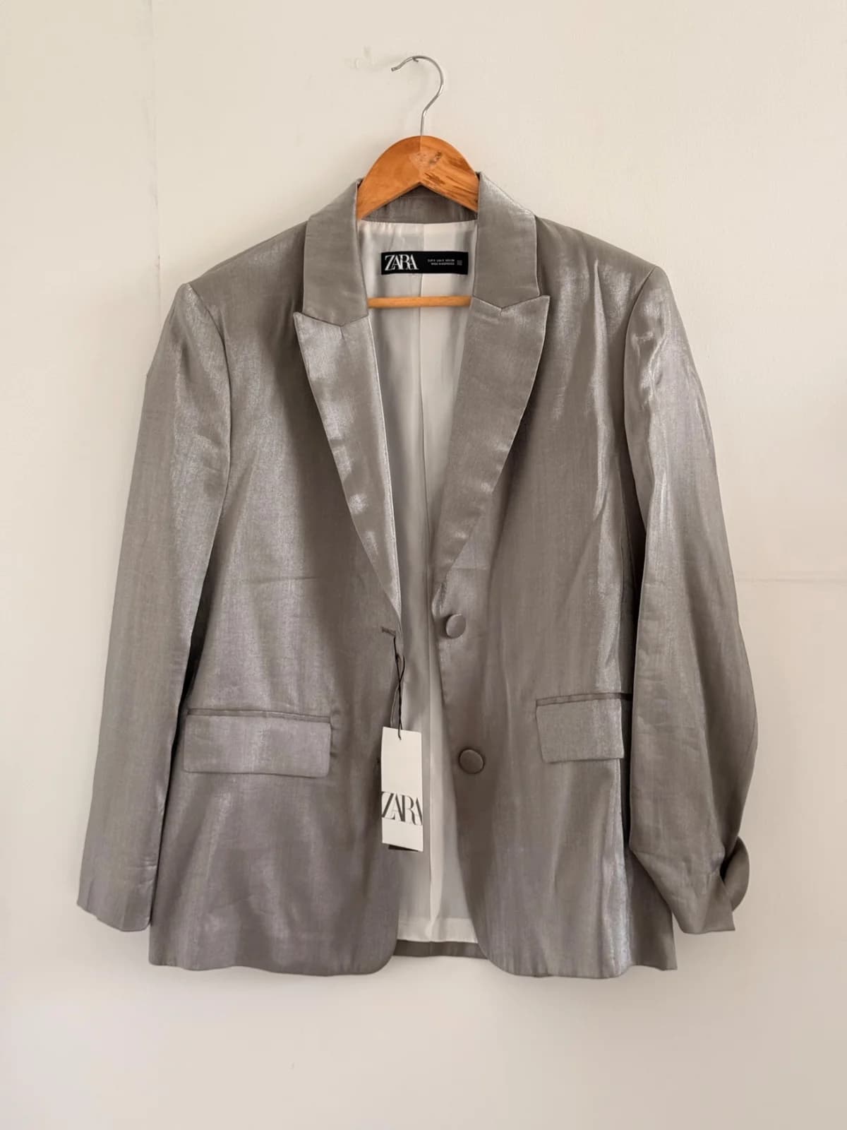 Blazer Silver Metalizado Zara — foto 1