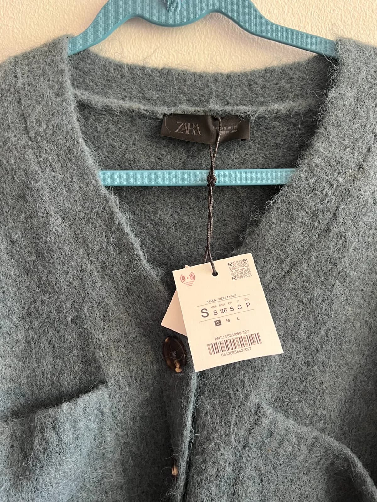 Usado por Javiera Taladriz, Chaleco Zara Petroleo, talla S