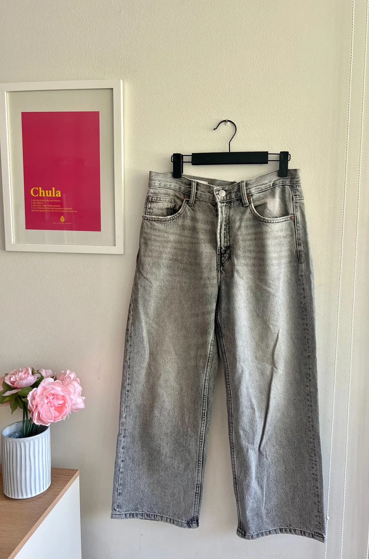 Usado por Javiera Taladriz, Pantalon tiro bajo zara, talla 36