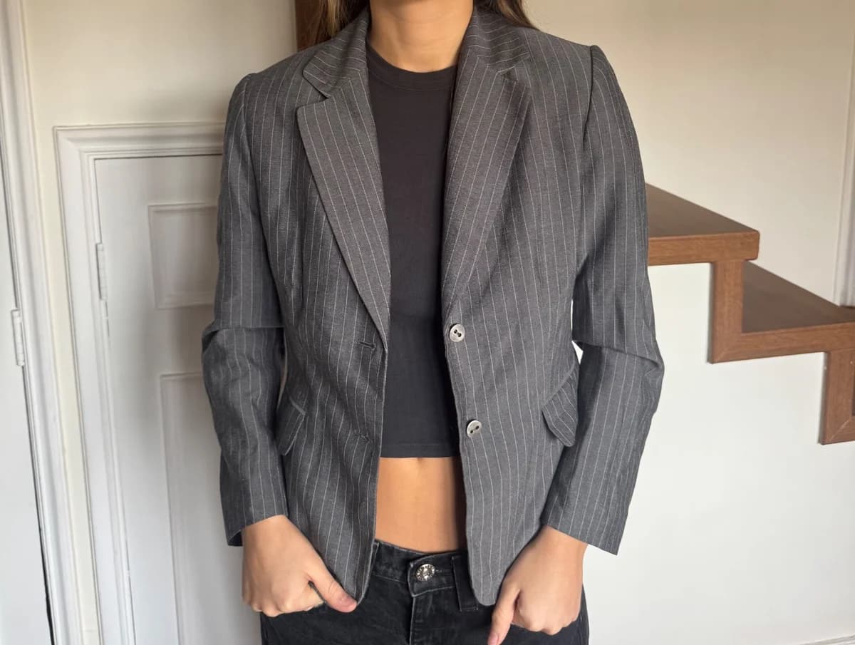 Usado por elisa silva, Blazer rayas, talla 6p