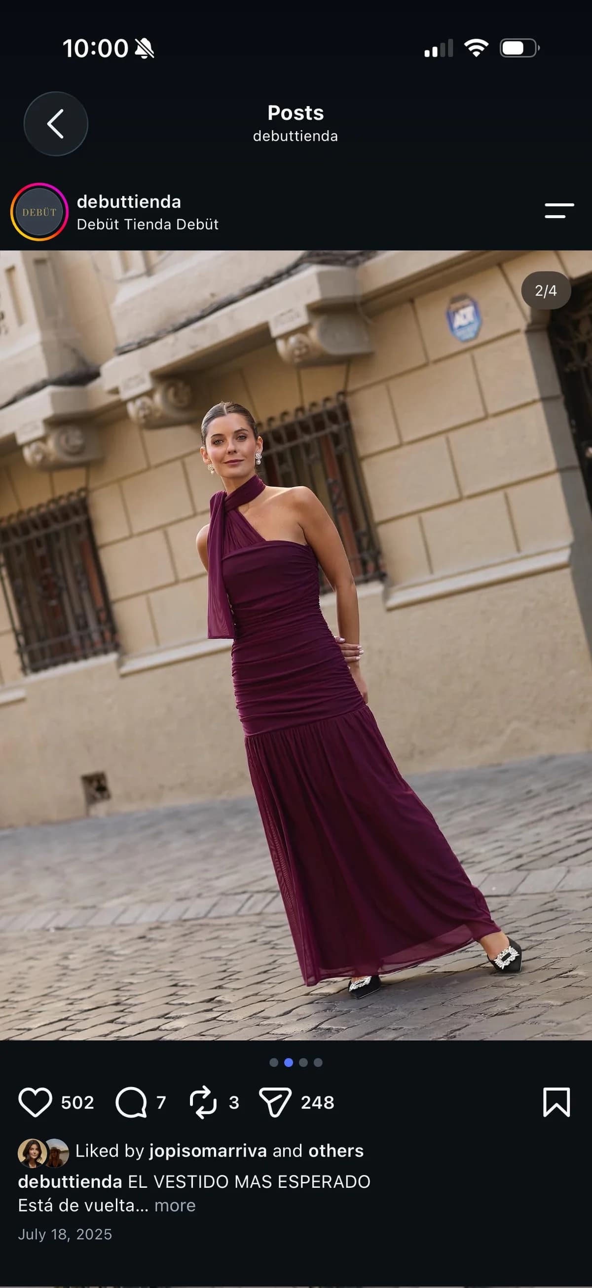 Vestido burdeo