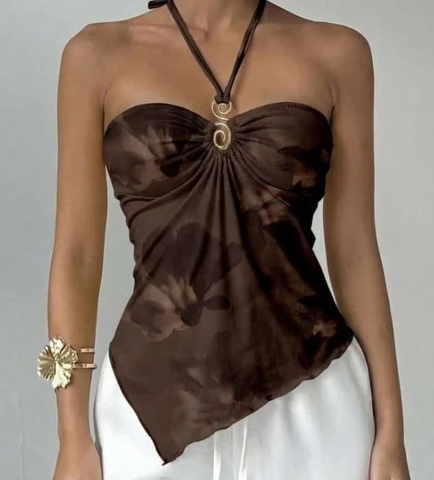 Usado por Paula Arregui, Top Floral, talla S