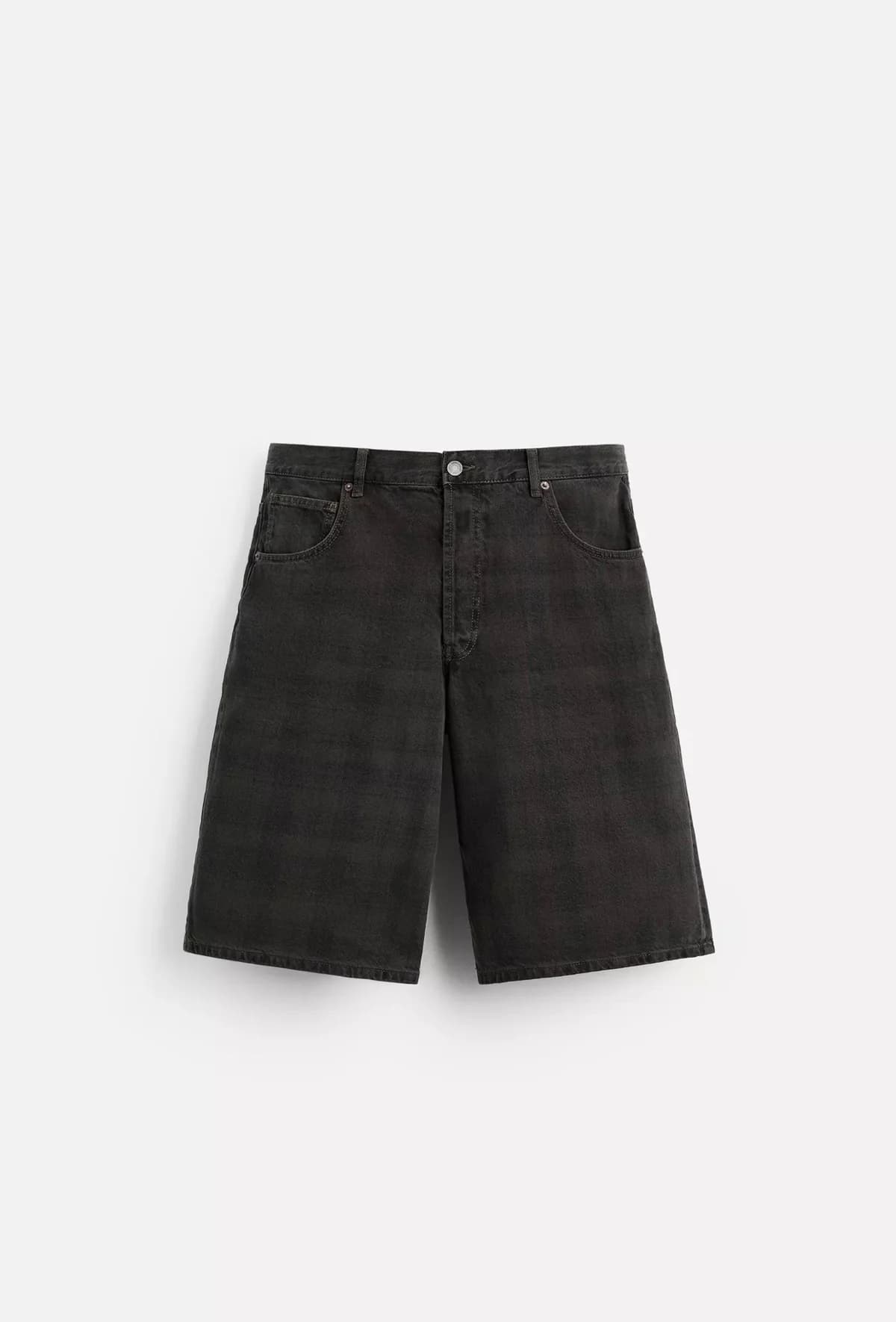 Usado por Luis Valdés, Bermuda denim estampado cuadros, talla XS