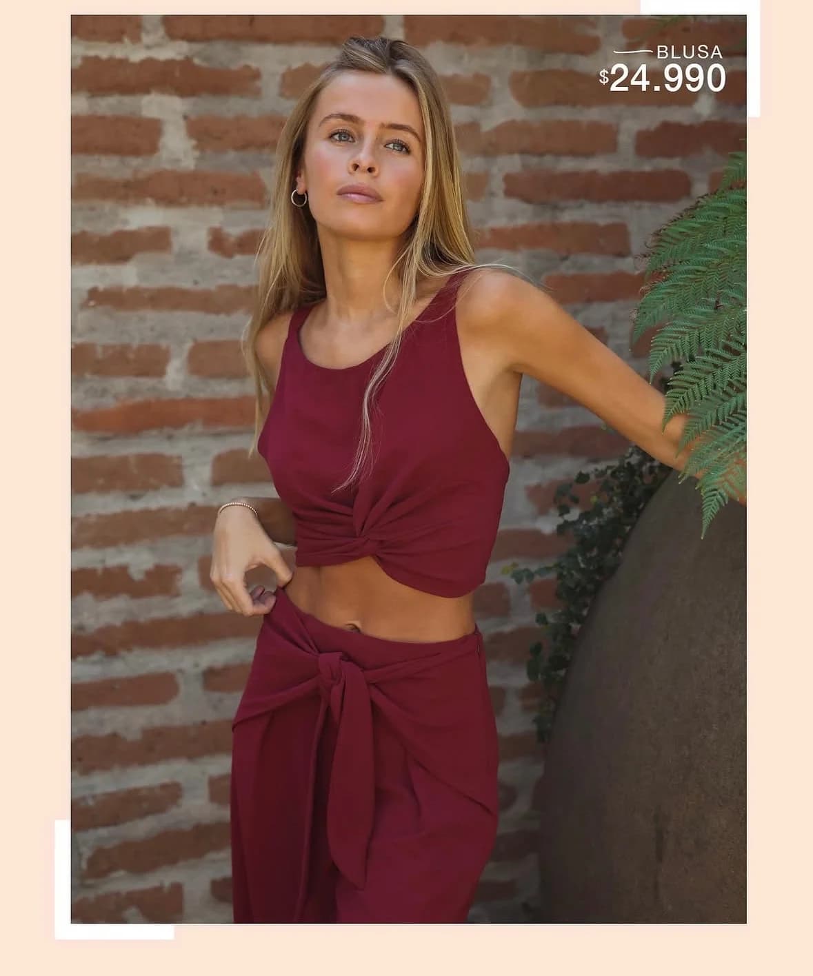 Usado por Josefa Pérez Santolalla, Conjunto burdeo , talla S