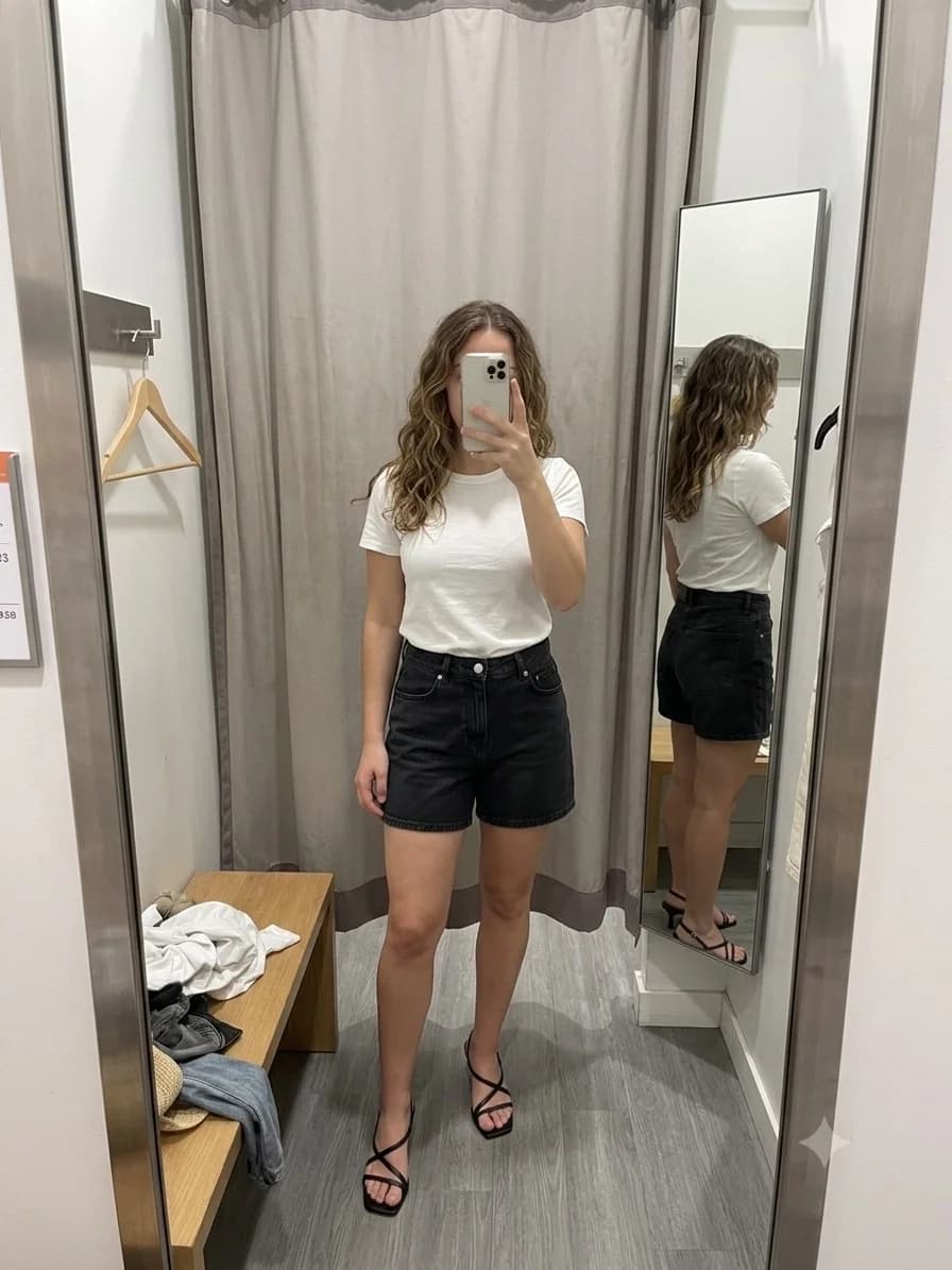 Usado por Camila Briseño, Short Negro H&M, talla 38