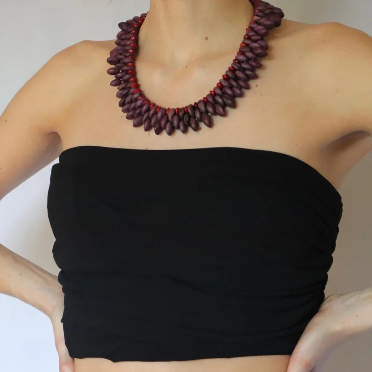 Usado por Javiera Sepulveda, Top Strapless Fruncido, talla S