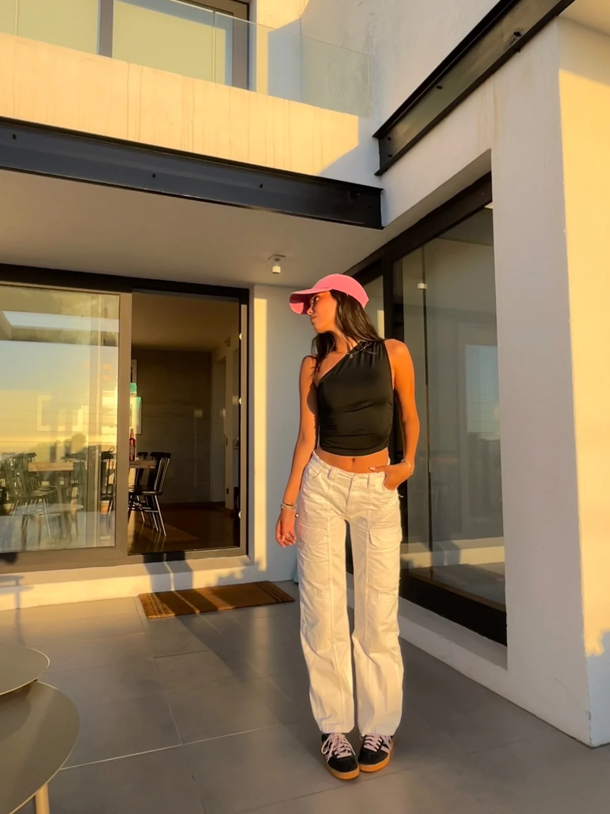 Pantalón blanco cargo