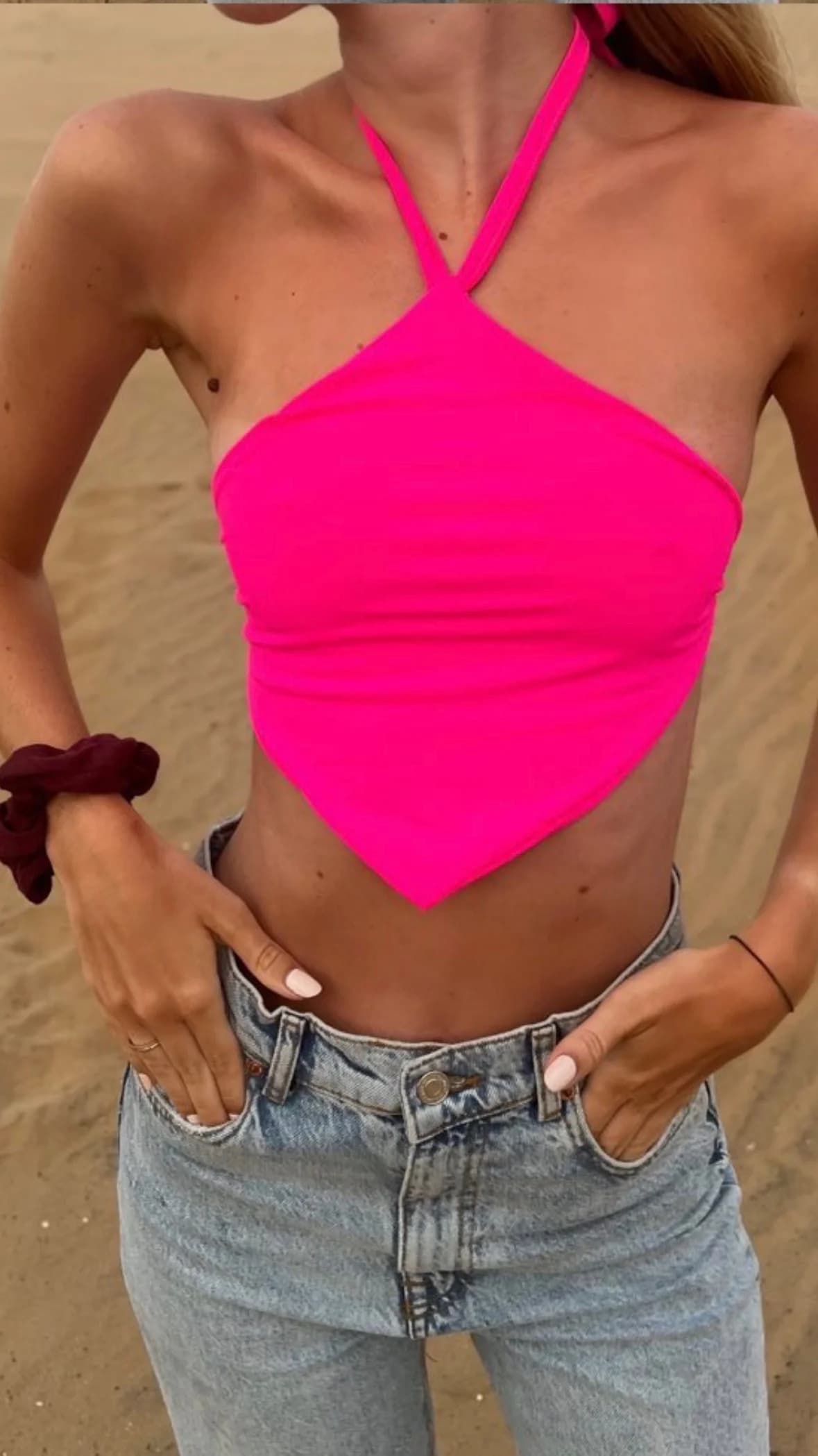 Usado por Amanda Vergara, top, talla S