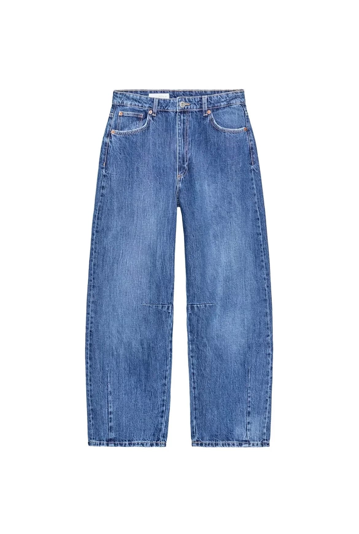 Usado por Karina Zamora, Jeans TRF Balloon Baggy Tiro Medio, talla 42