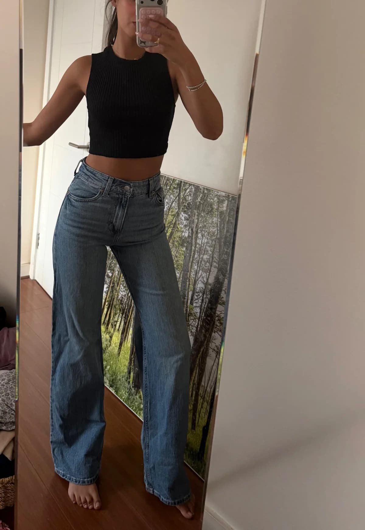 Jeans tiro alto