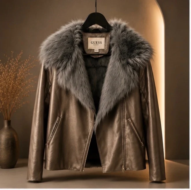 Chaqueta plata guess peluda — foto 1