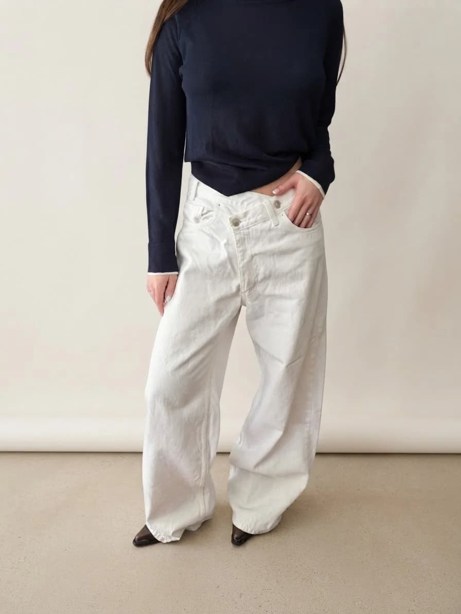 Jeans zara blancos con detalle