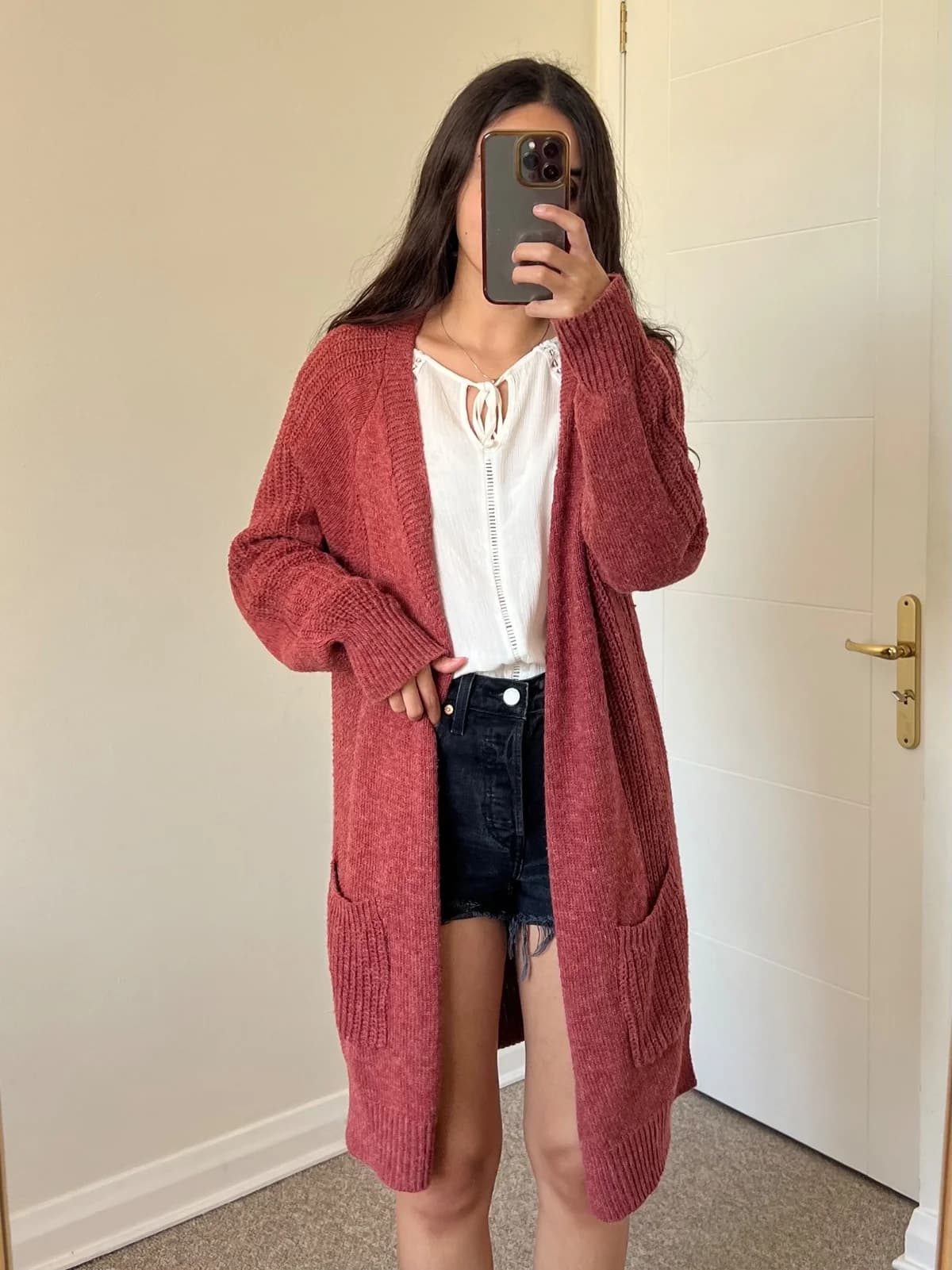 Usado por Loreto Vargas, Chaleco rosado, talla Única