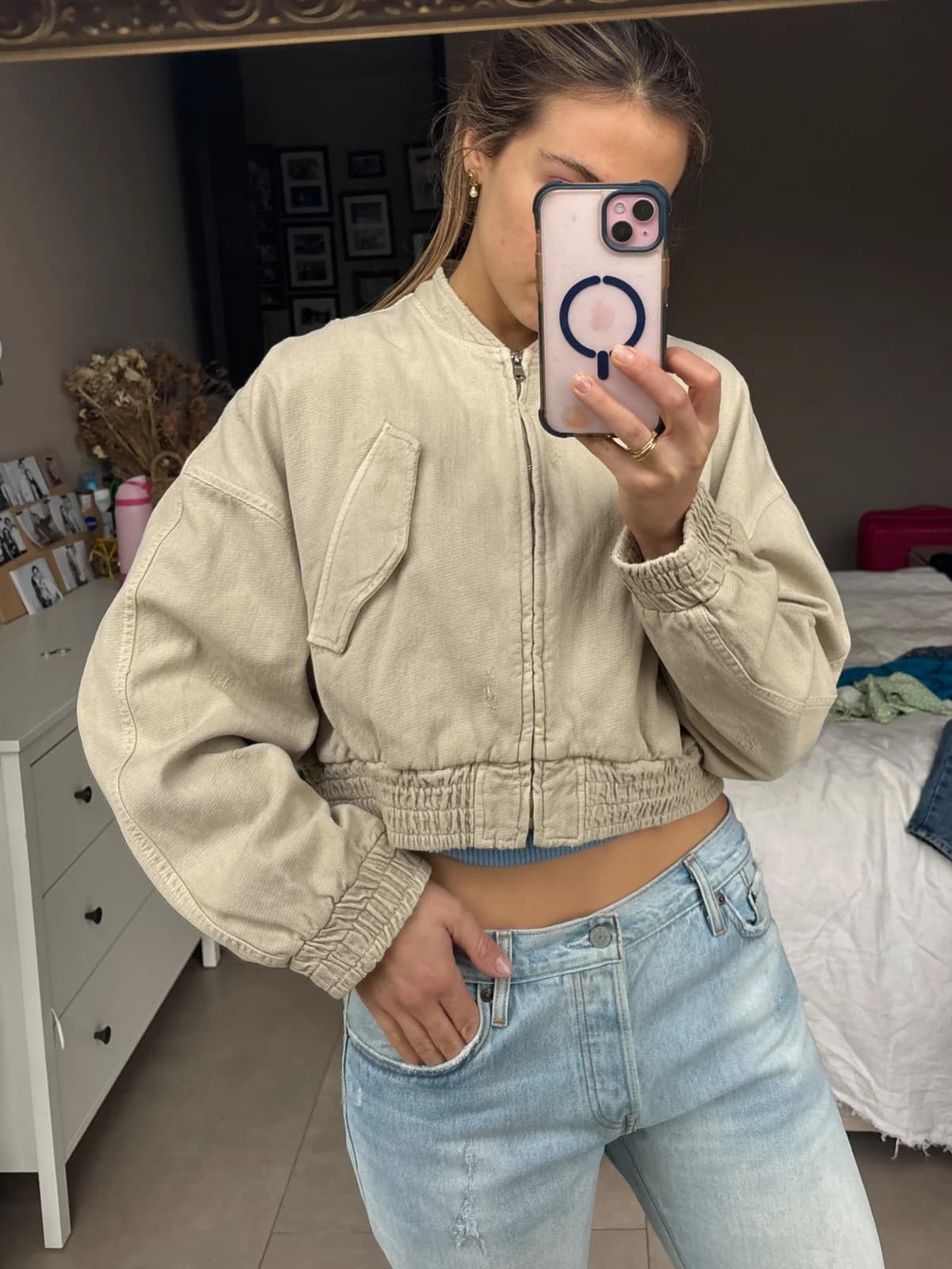 Chaqueta bomber beige Zara — foto 1