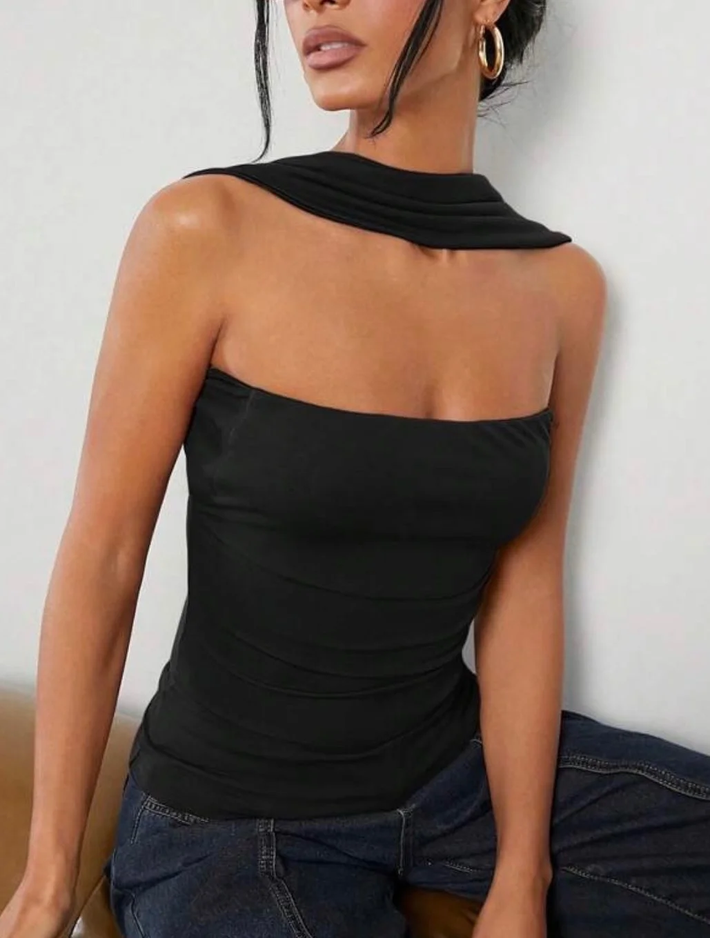 Top strapless con cuello — foto 1