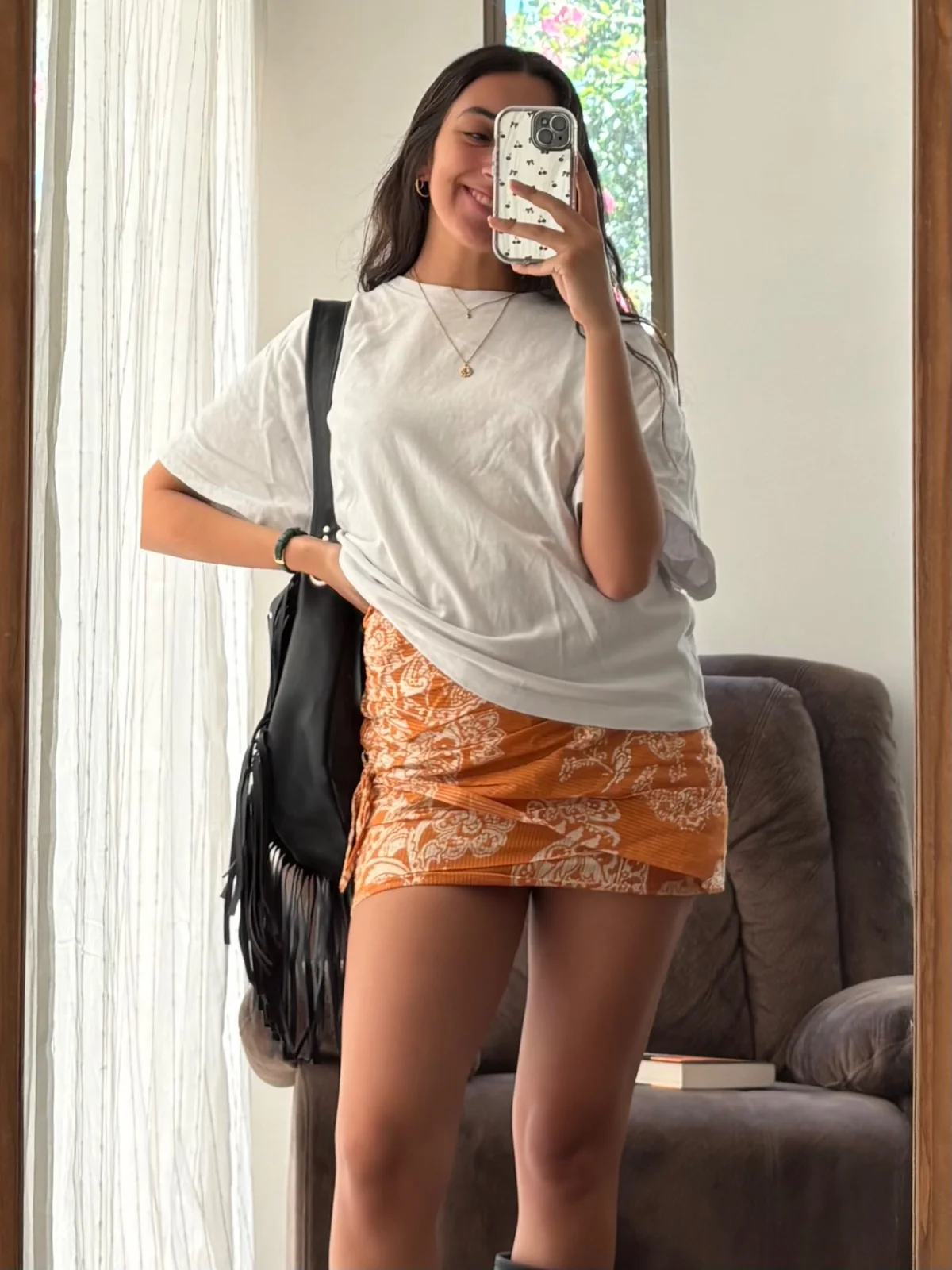 Usado por Valeria Olguín , Falda algodón, talla S