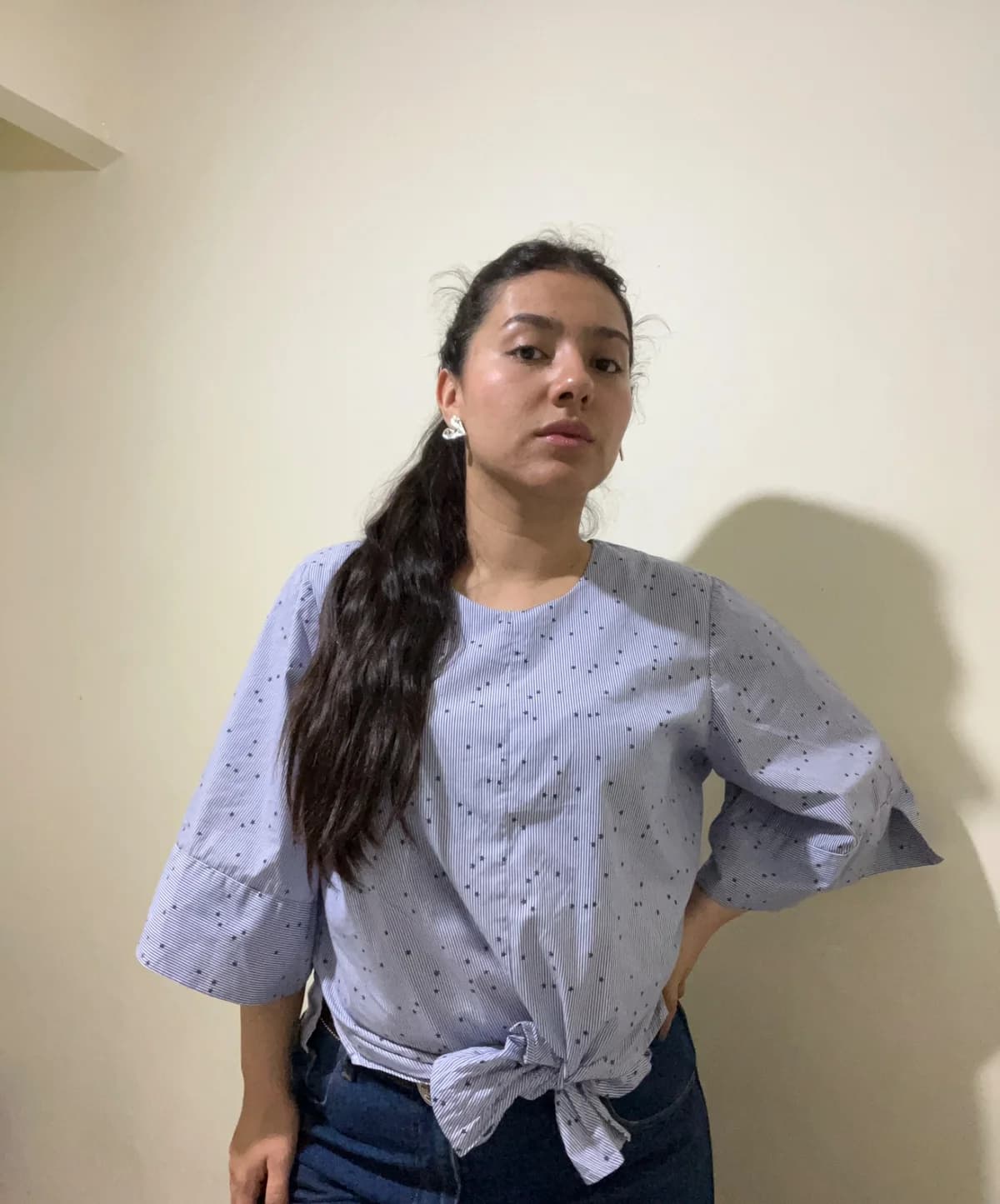 Blusa celeste estampada — foto 1