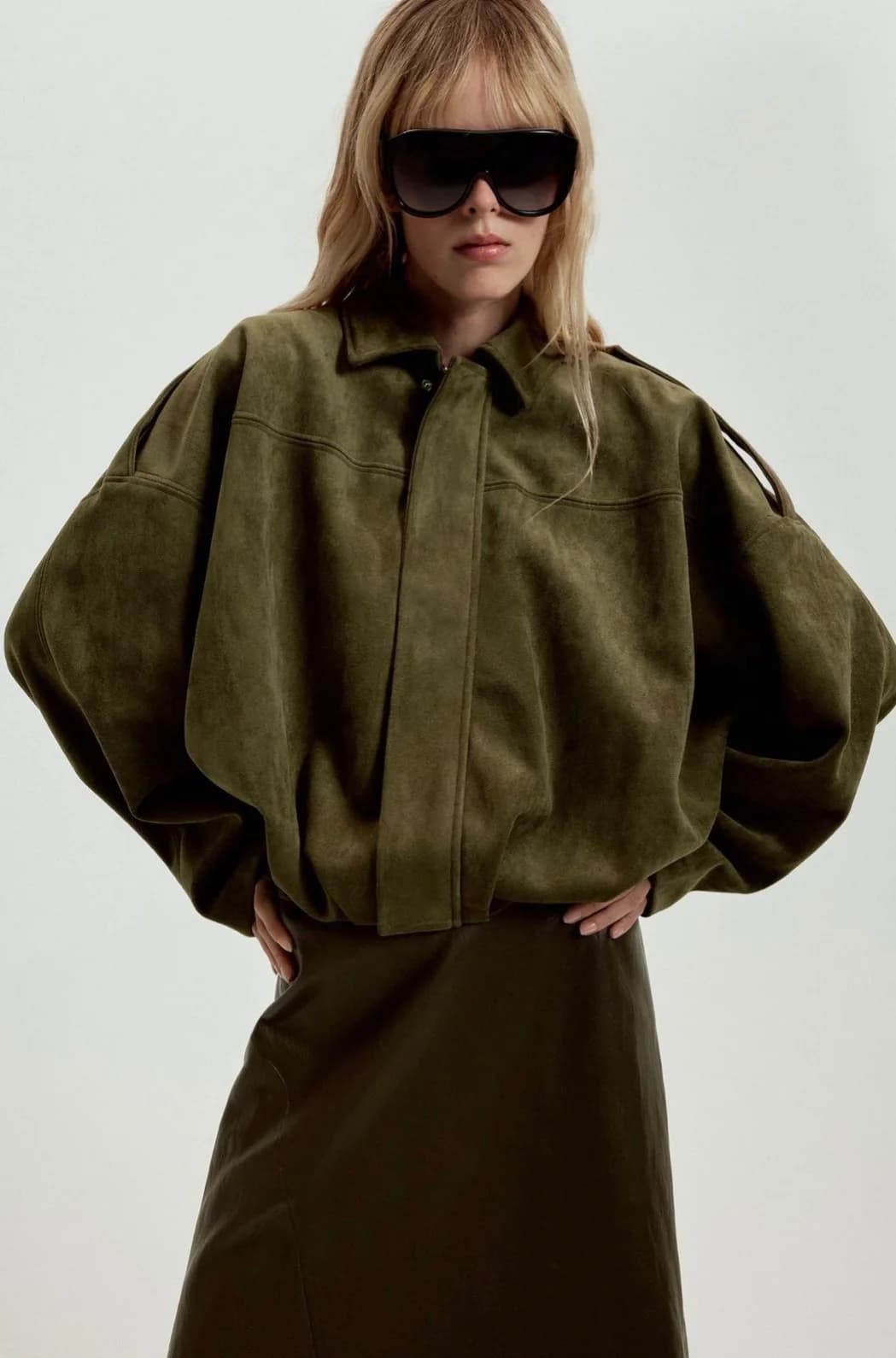 Usado por Nissia Maureira, Chaqueta Verde Zara, talla M