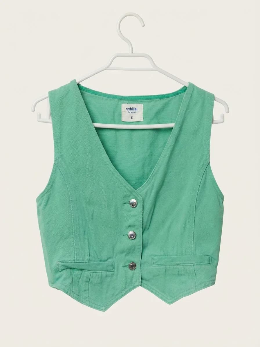 Usado por agustina lyon, Vest verde Sybilla , talla S