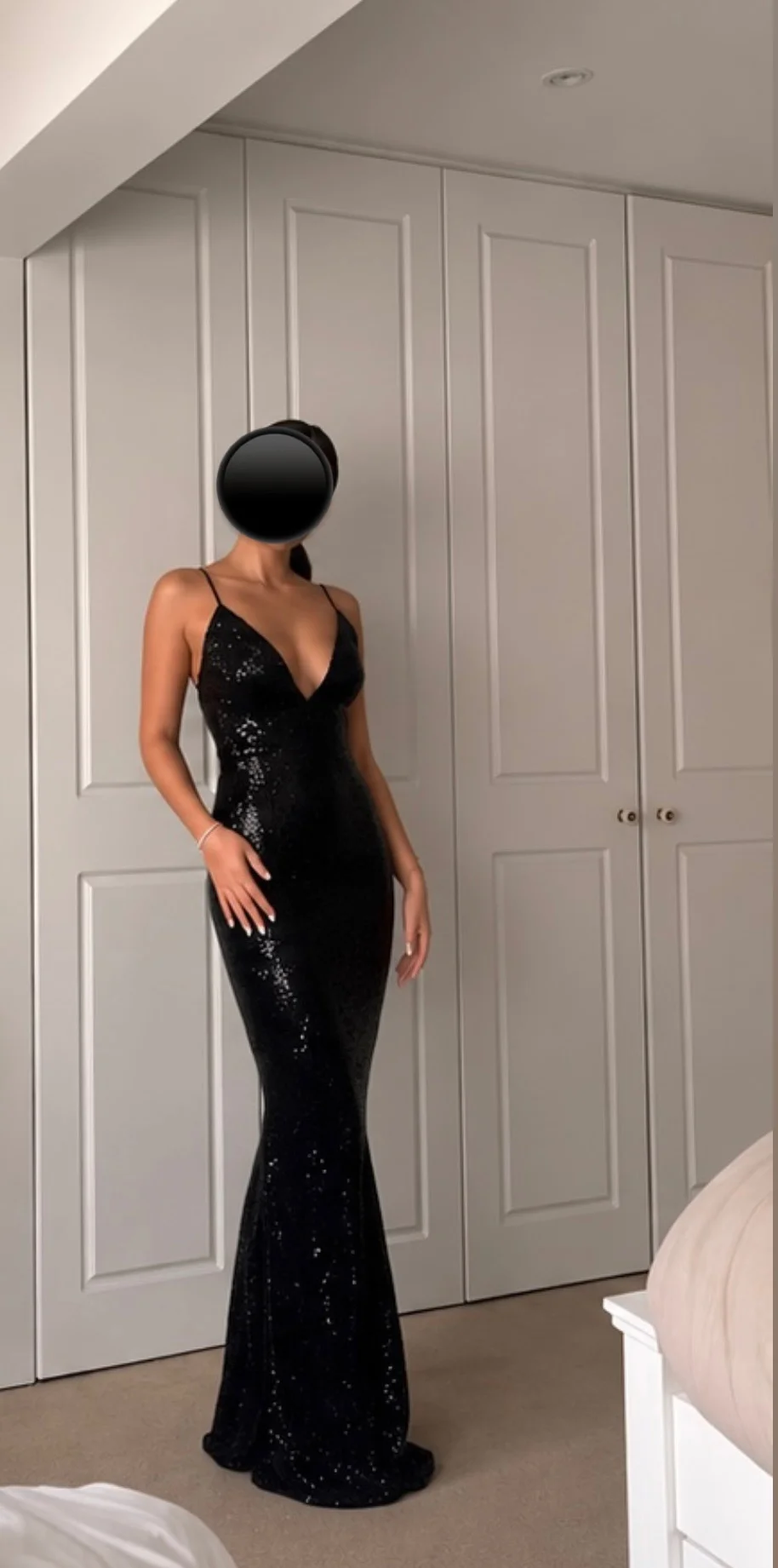 Vestido Formal Lentejuelas Negro