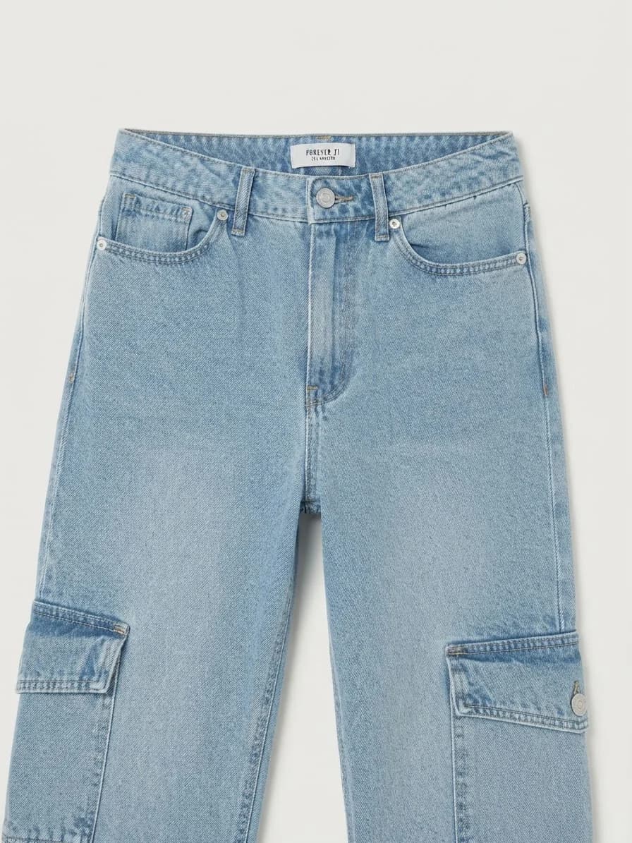 Jeans Cargo Tiro Alto — foto 1