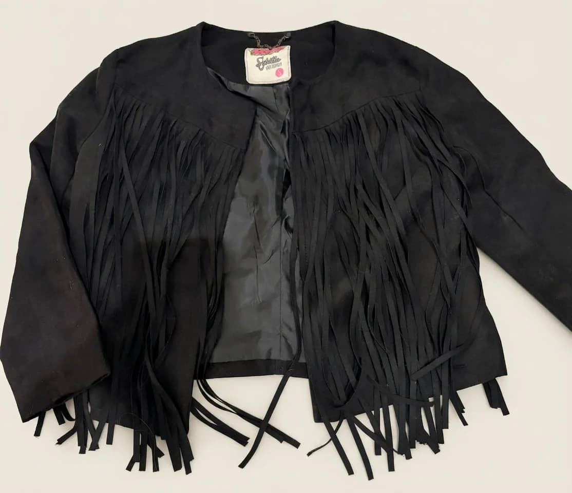 Usado por Florencia merino, Chaqueta con flecos, talla S
