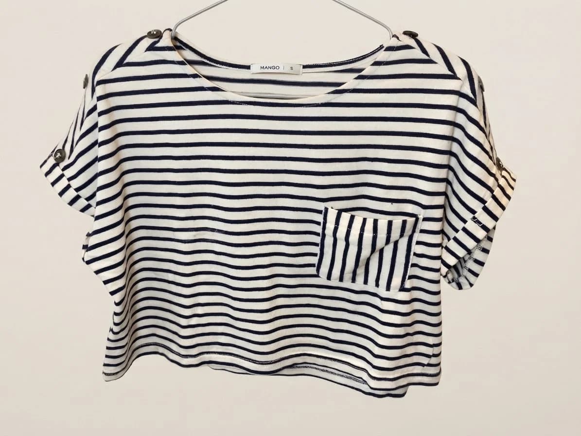 Polera rayas y botones en mangas — foto 1