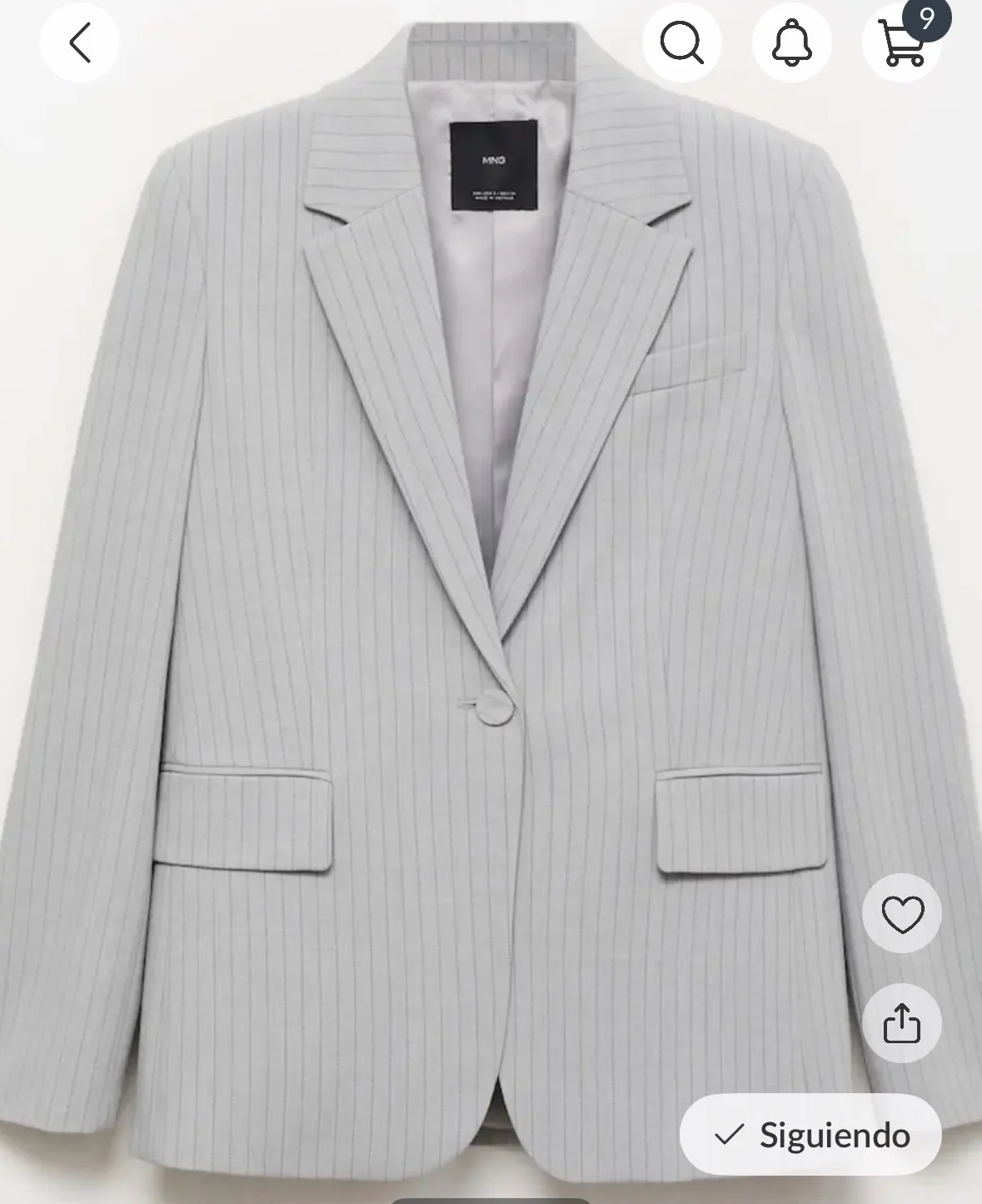 Usado por MICHELLE DELARD DE RIGOULIERES CONCHA, Blazer mango , talla S
